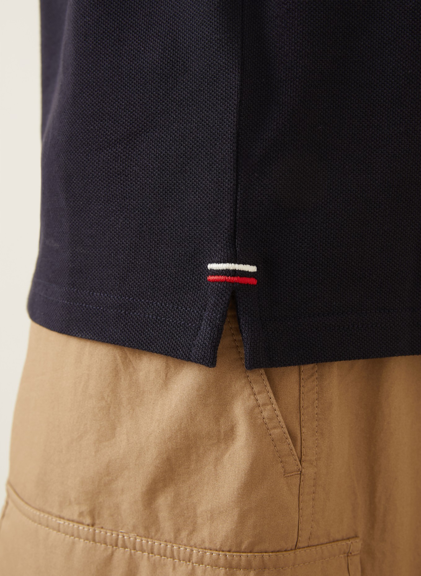 MONCLER Piqué Polo Shirt: DARK BLUE