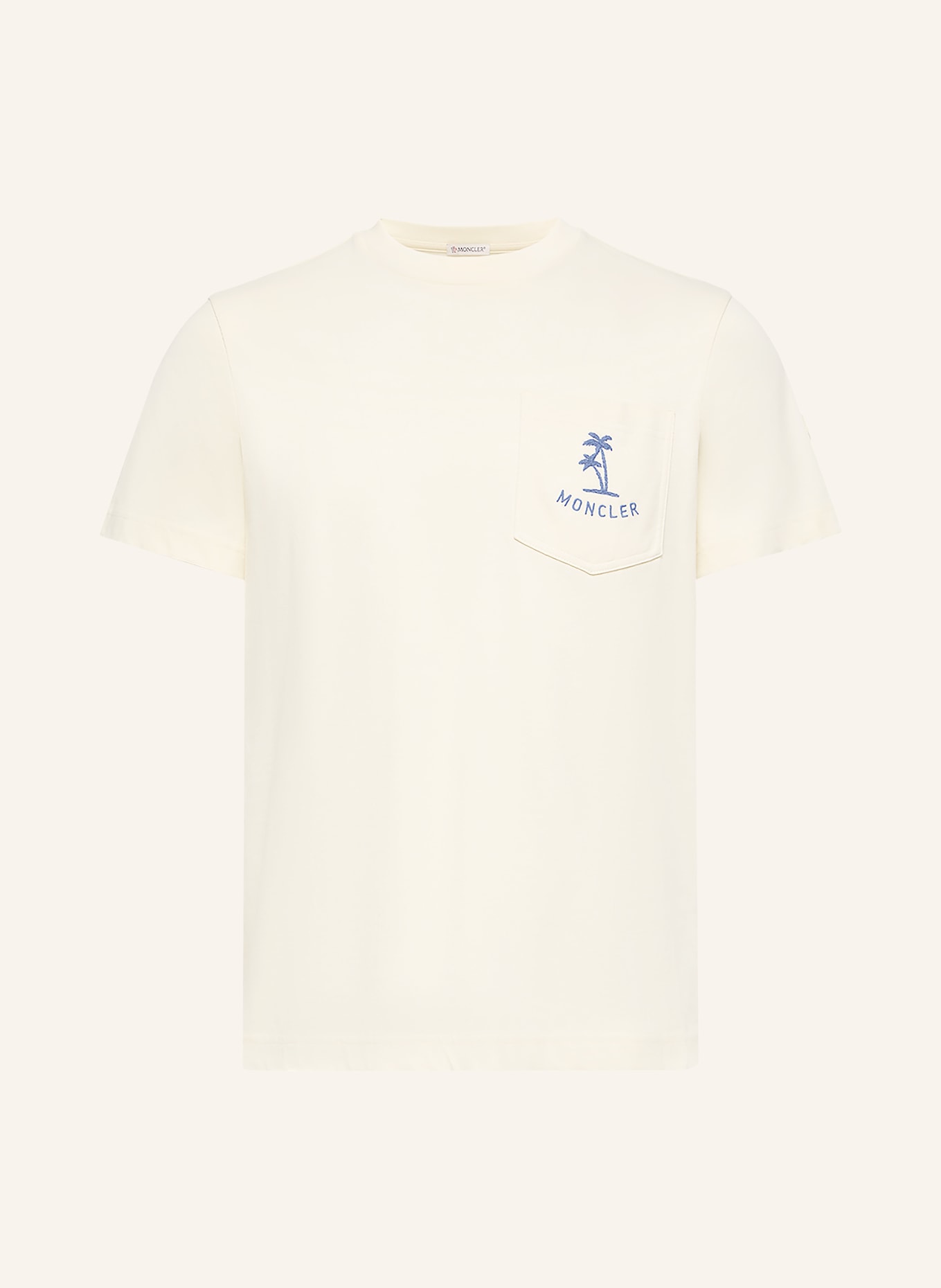 MONCLER T-shirt: CREAM / BLUE