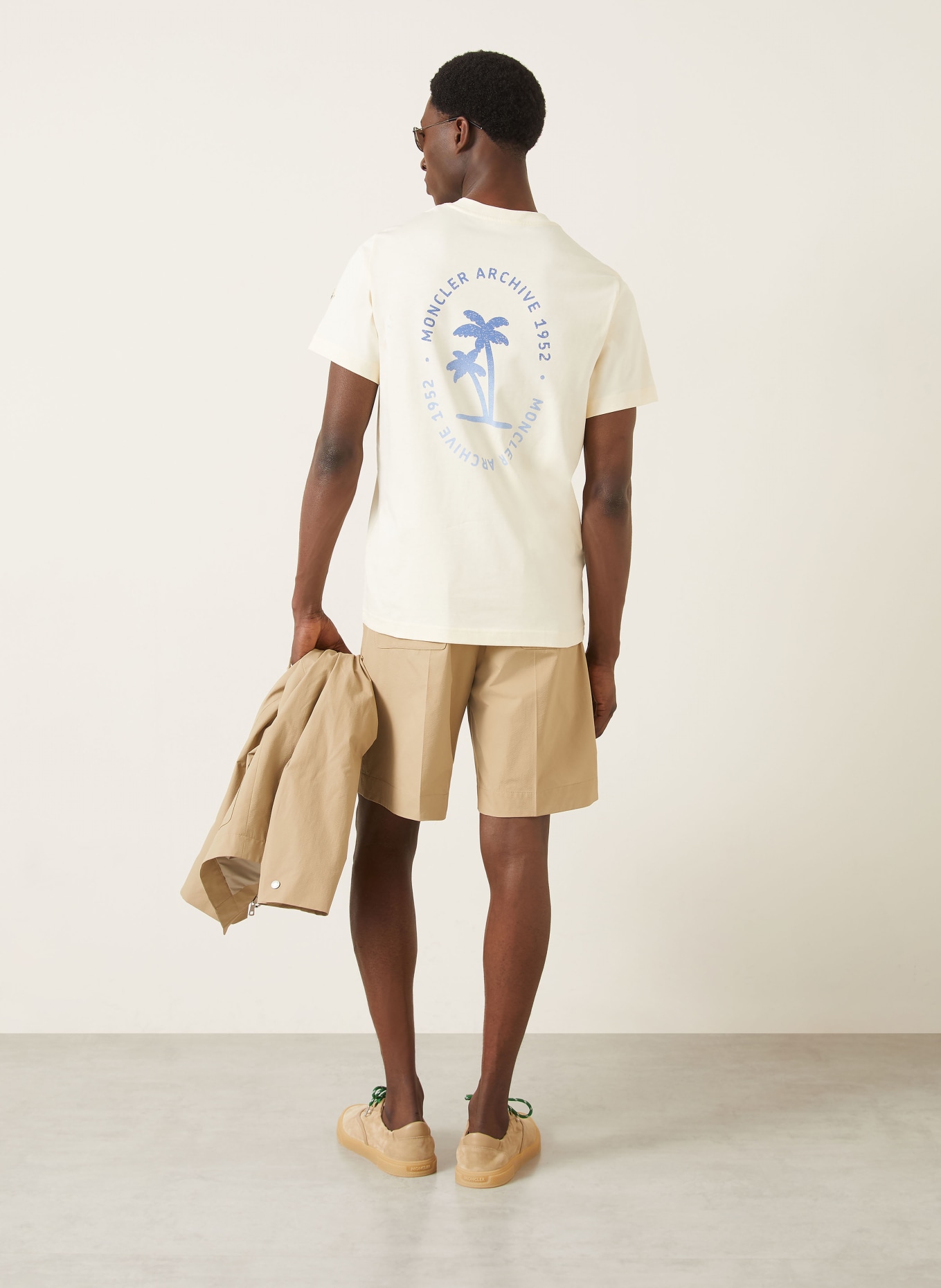 MONCLER T-shirt: CREAM / BLUE