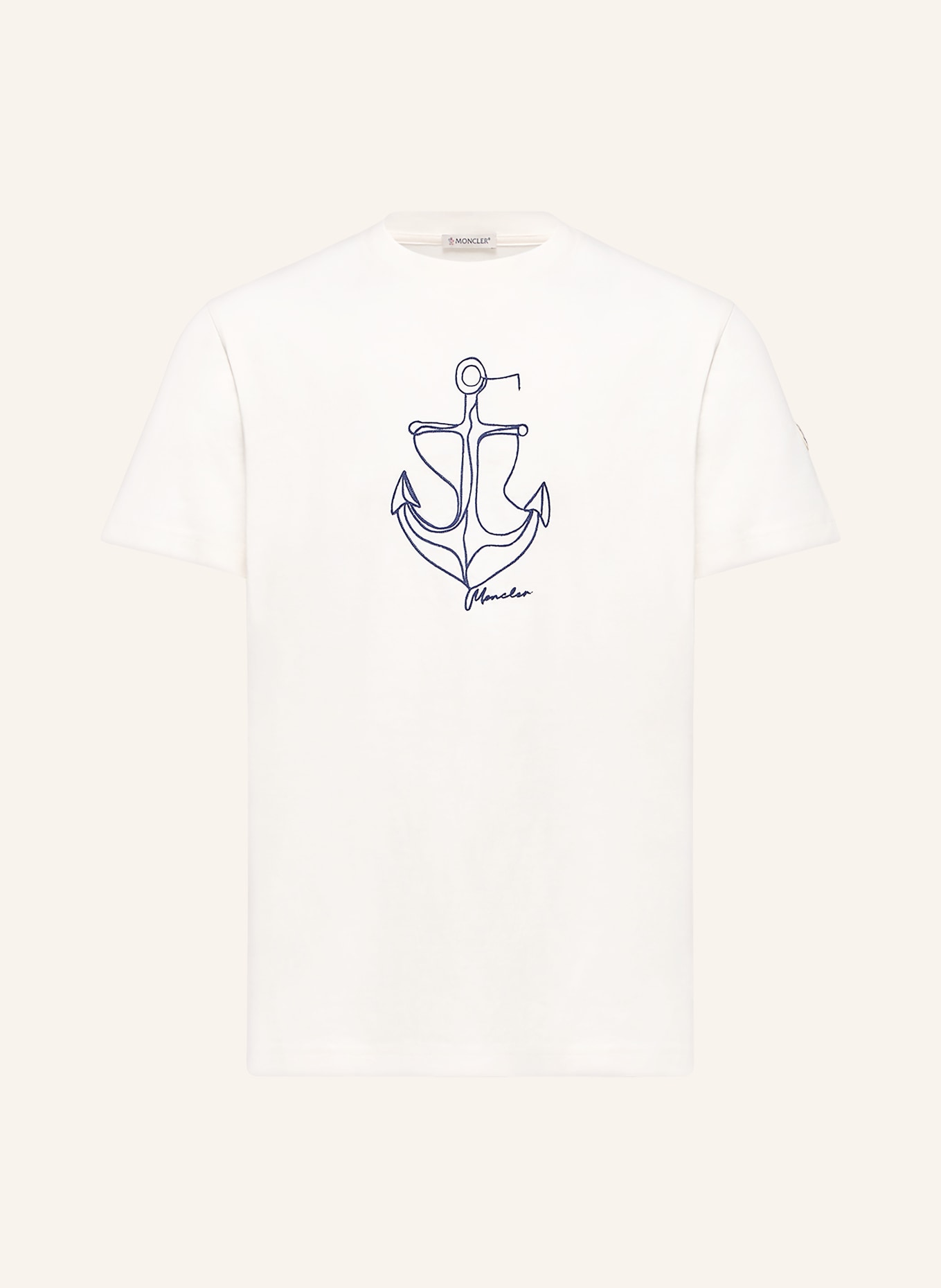 MONCLER T-shirt: WHITE / DARK BLUE