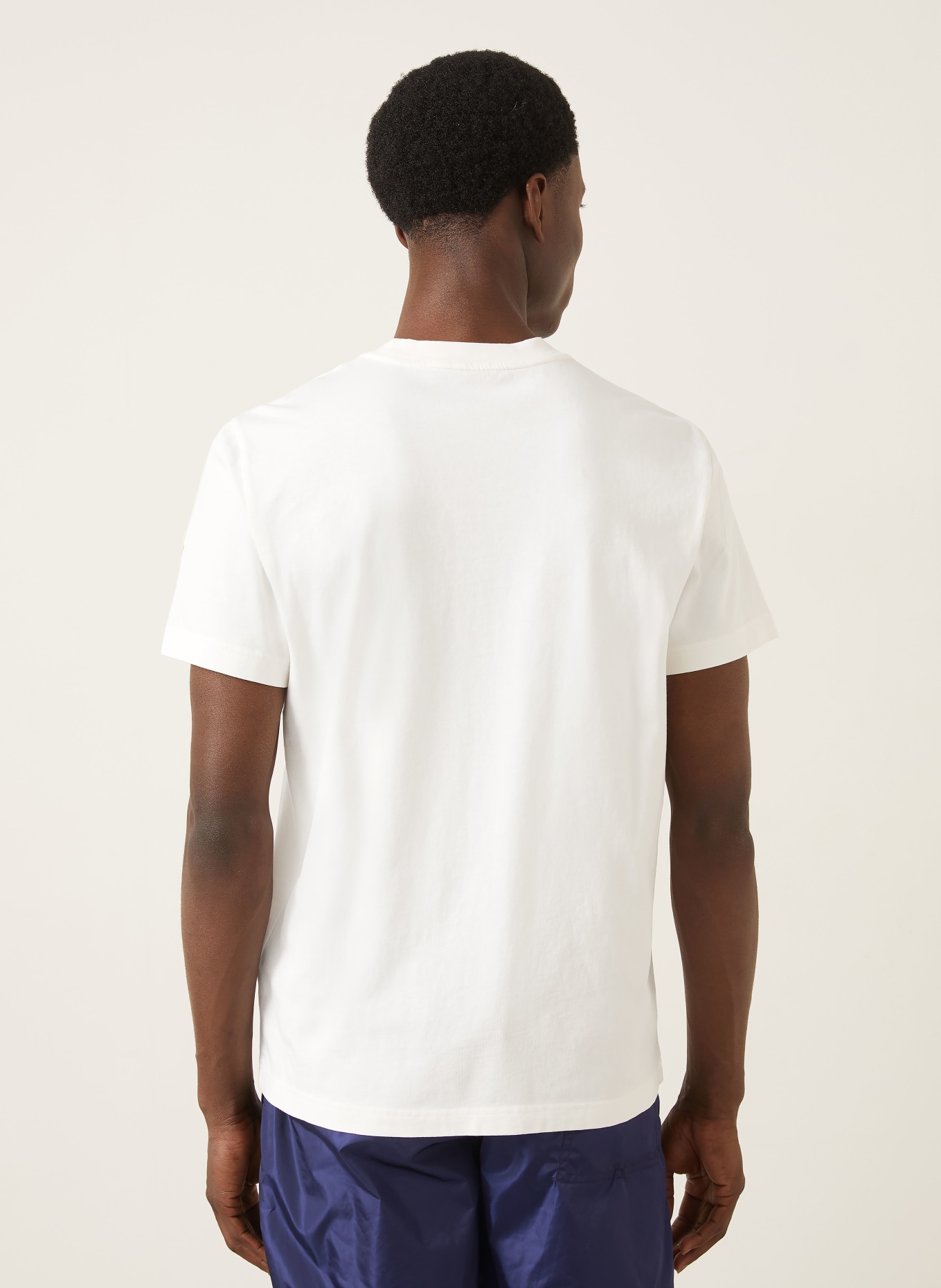 MONCLER T-shirt: WHITE / DARK BLUE