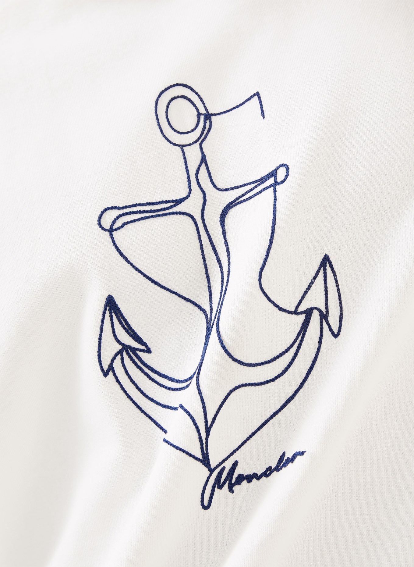 MONCLER T-shirt: WHITE / DARK BLUE