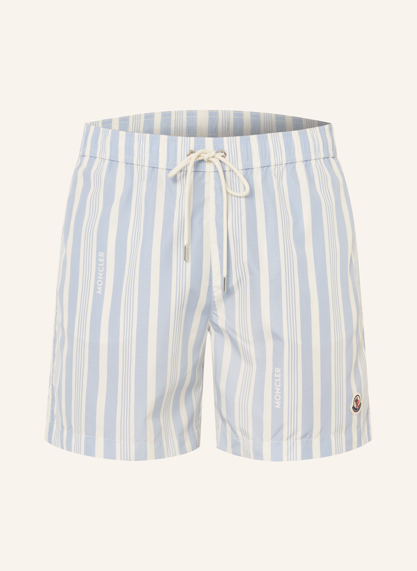 MONCLER Badeshorts: HELLBLAU / ECRU