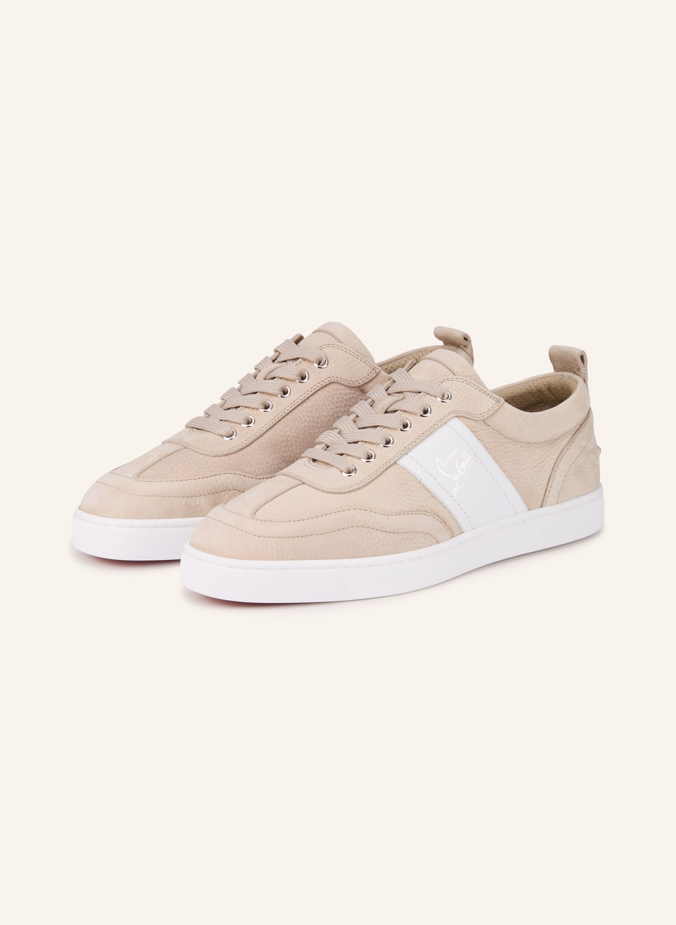 Christian Louboutin RETRO Sneakers: TAUPE / WHITE