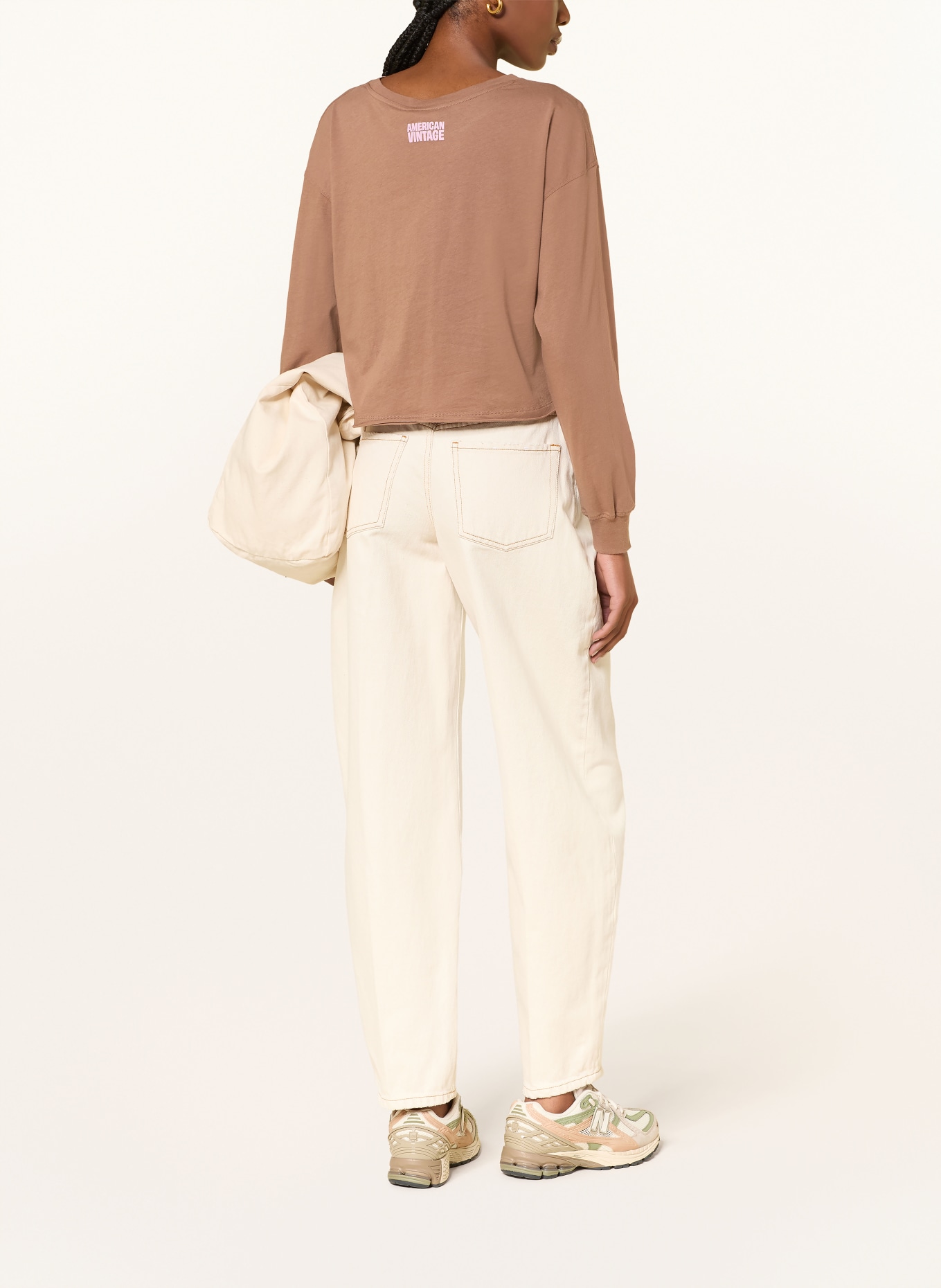 American Vintage APOLY-shirt met lange mouwen: BRUIN