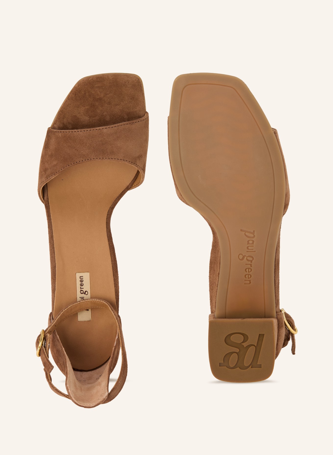 paul green sandály: HNĚDÁ / ZLATÁ