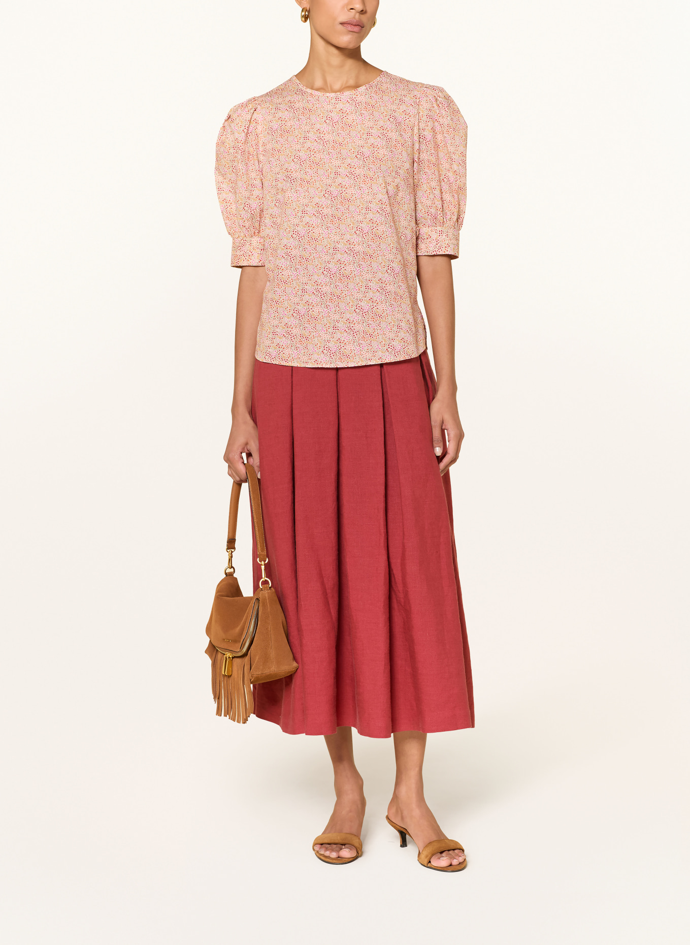 ROCKMACHERIN Klederdrachtblouse TULA: ROZE / ROOD / ORANJE