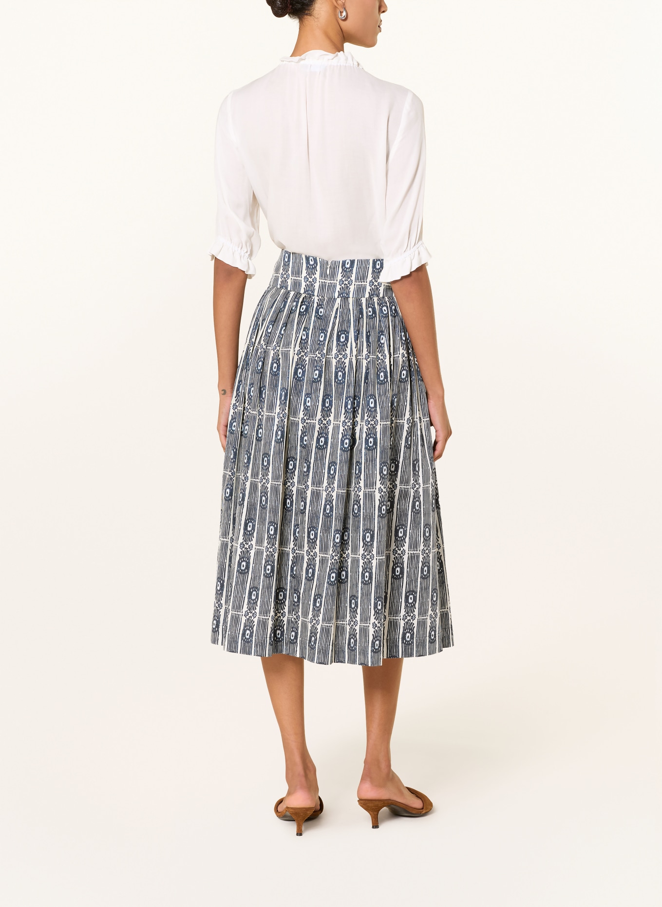 ROCKMACHERIN Spódnica w stylu ludowym KALO: GRANATOWY / BIAŁY