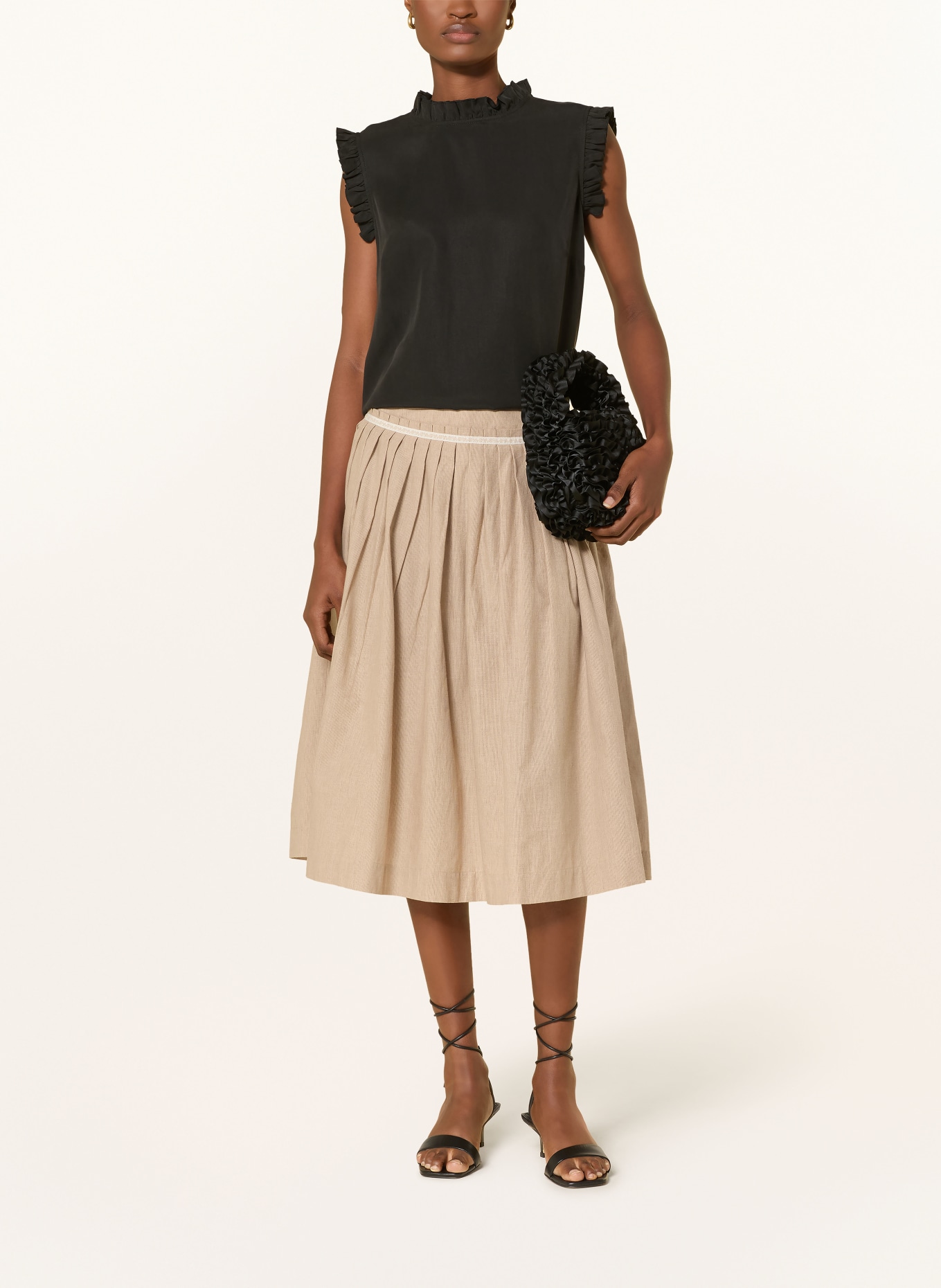 ROCKMACHERIN Traditionele rok WEISSACH van linnen: BEIGE / CAMEL