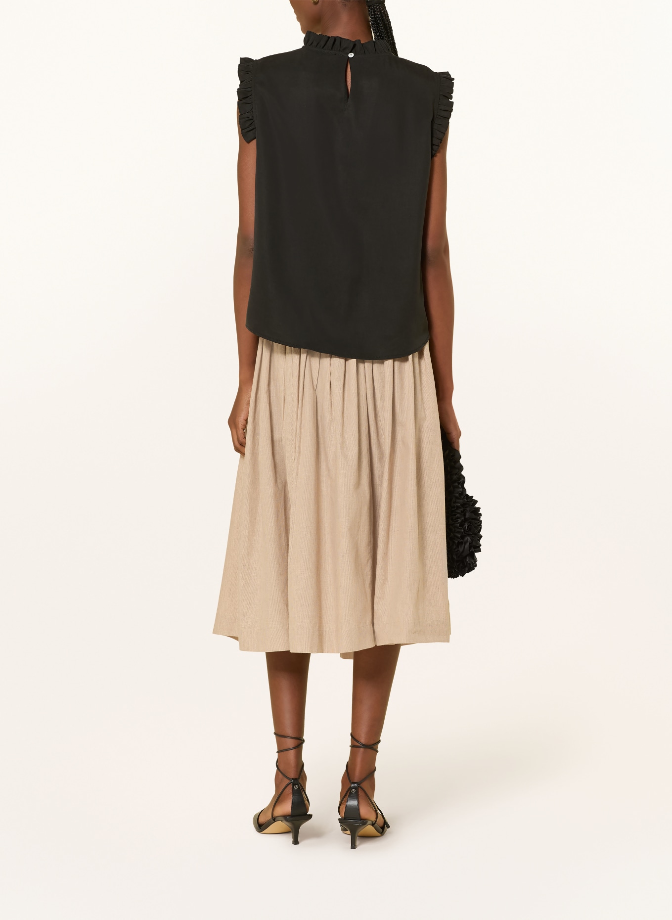 ROCKMACHERIN Traditionele rok WEISSACH van linnen: BEIGE / CAMEL