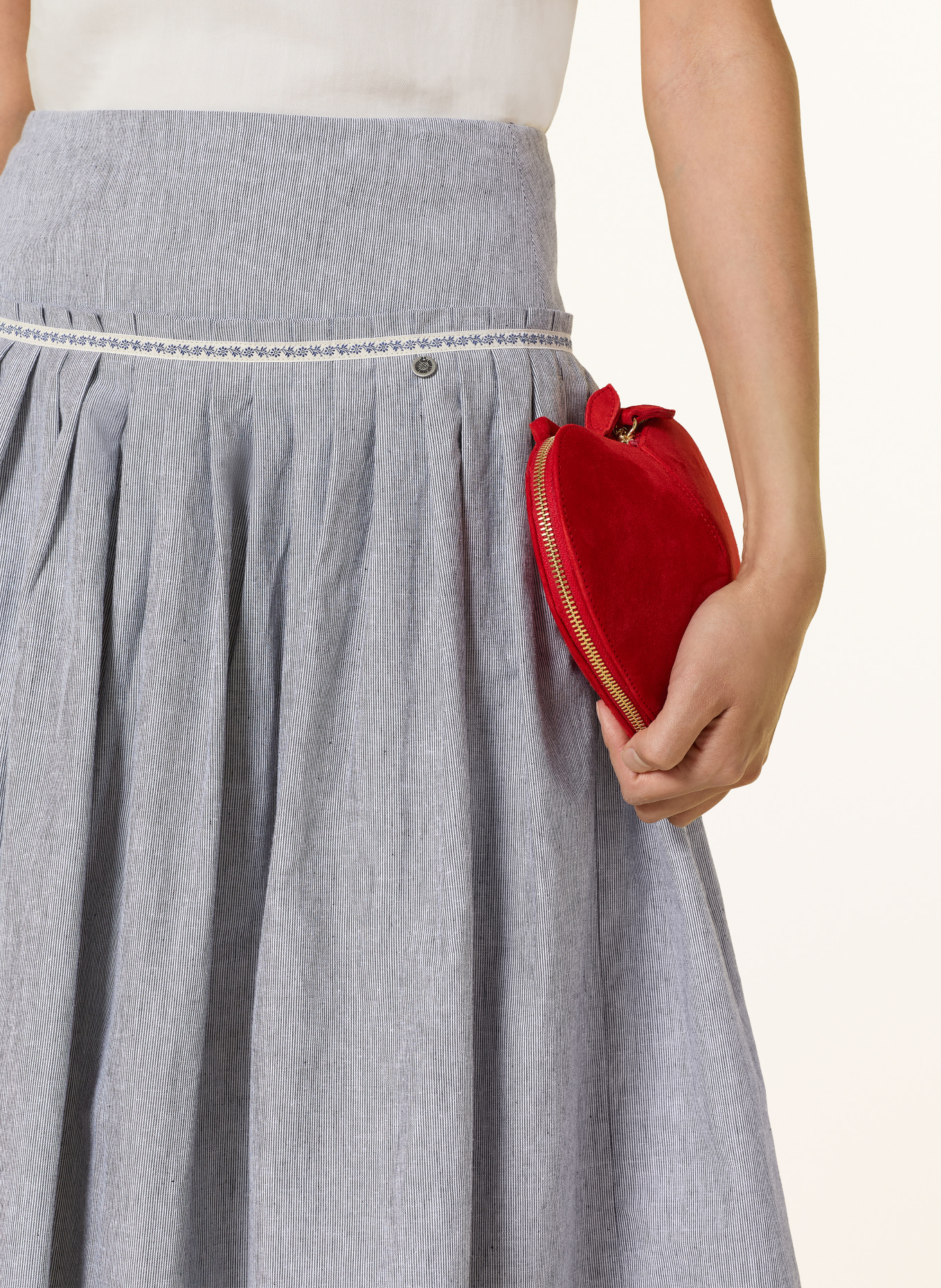 ROCKMACHERIN Rock WEISSACH met linnen: BLAUW / WIT