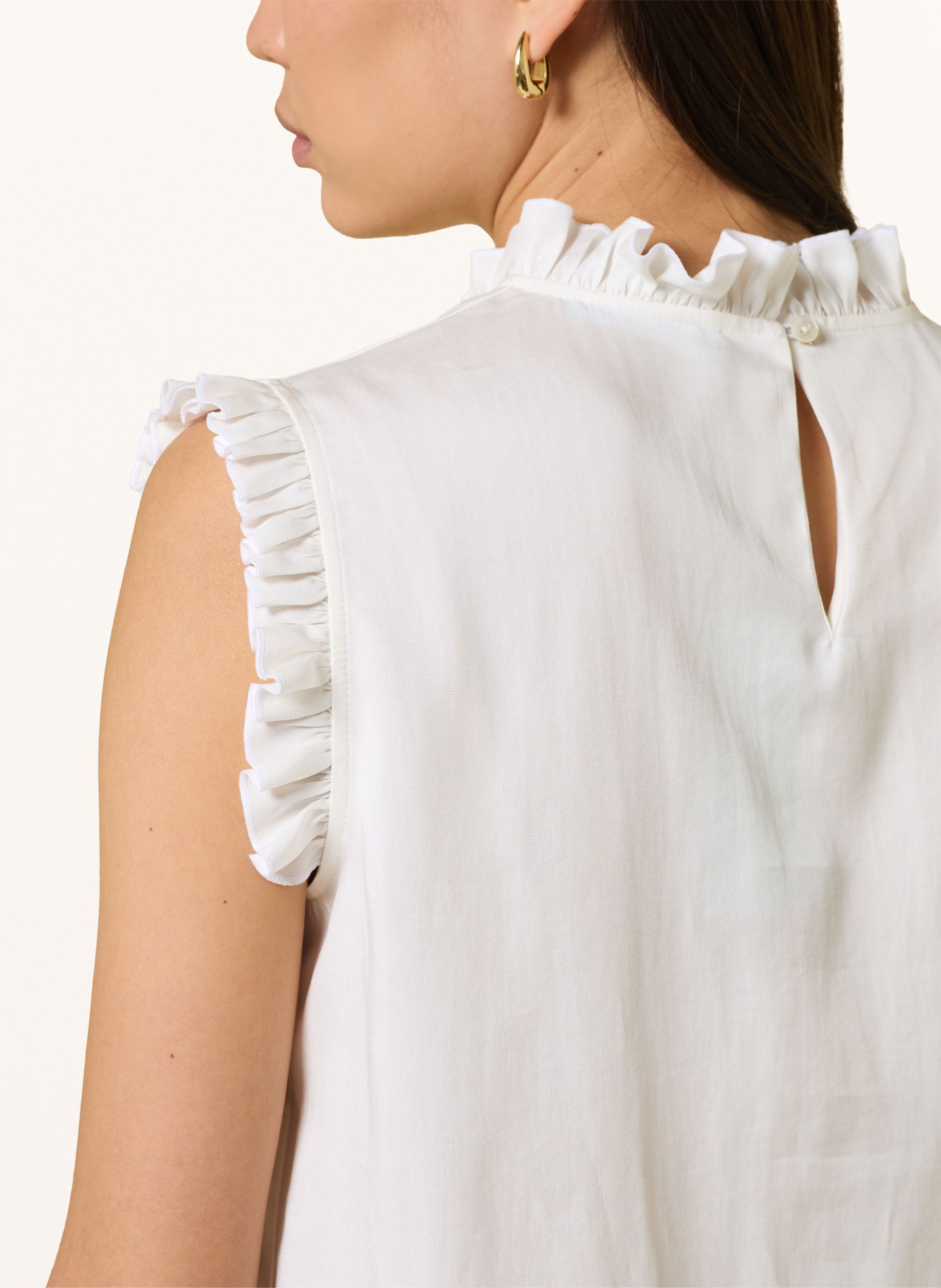 ROCKMACHERIN Traditionele blouse met ruches: WIT