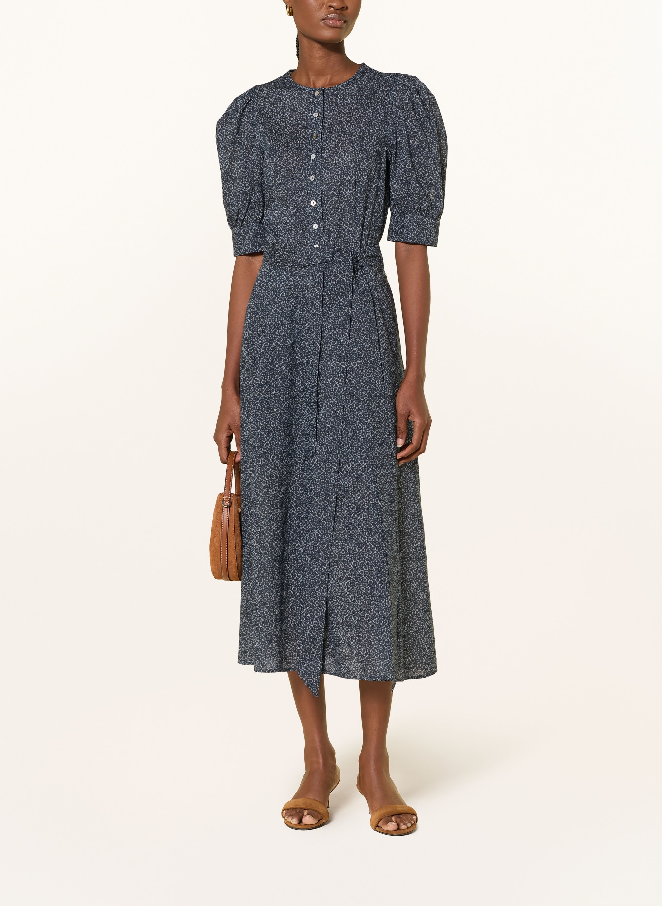 ROCKMACHERIN Robe traditionnelle TULIPA: BLEU FONCÉ / BLANC