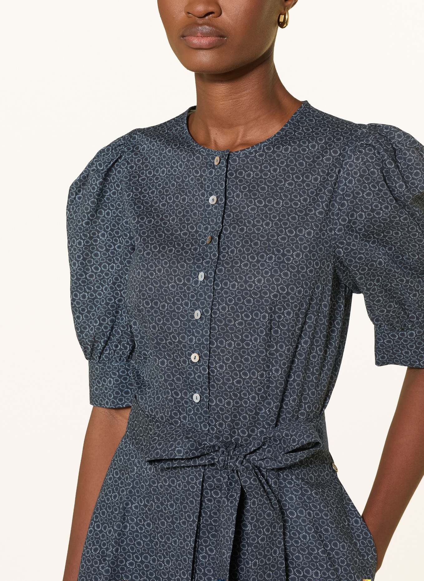 ROCKMACHERIN Robe traditionnelle TULIPA: BLEU FONCÉ / BLANC