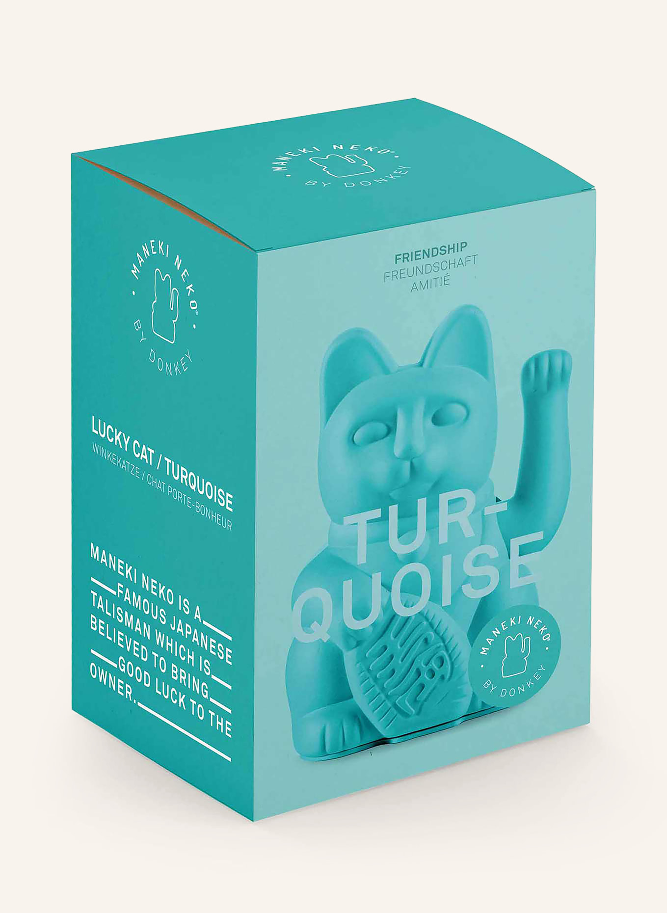 DONKEY Dekofigur LUCKY CAT: TÜRKIS