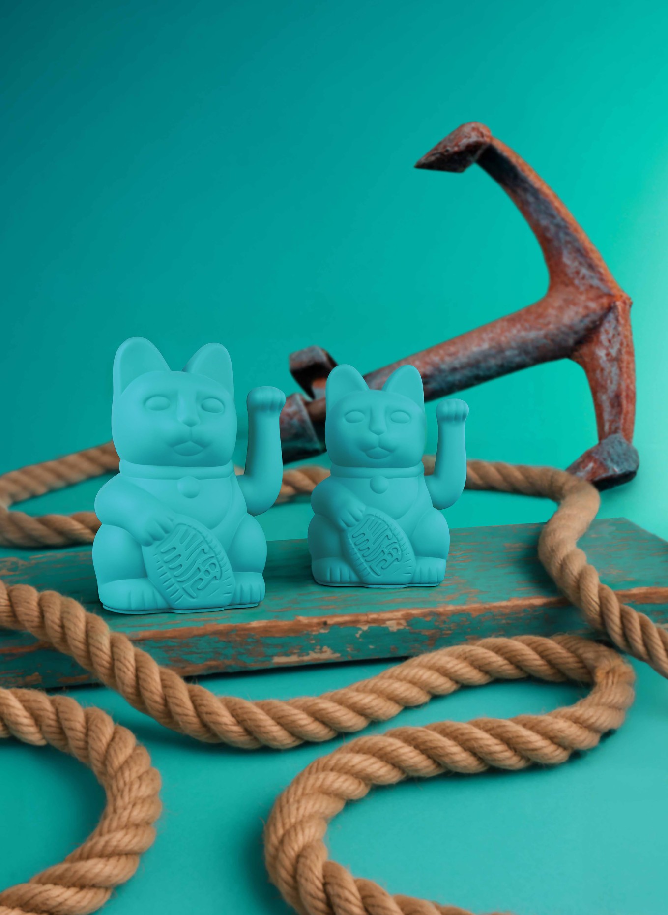 DONKEY Dekofigur LUCKY CAT: TÜRKIS