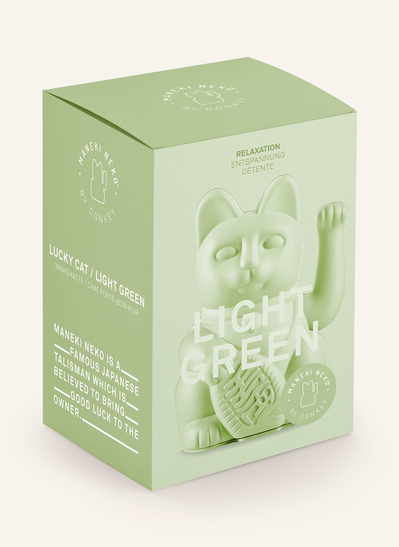 DONKEY Dekofigur LUCKY CAT: HELLGRÜN