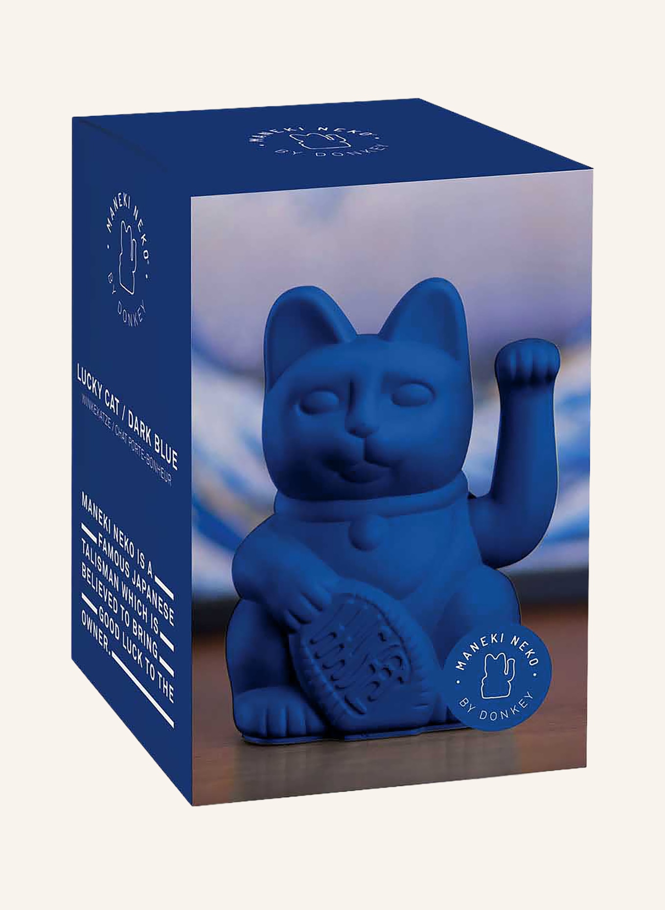 DONKEY Dekofigur LUCKY CAT: DUNKELBLAU