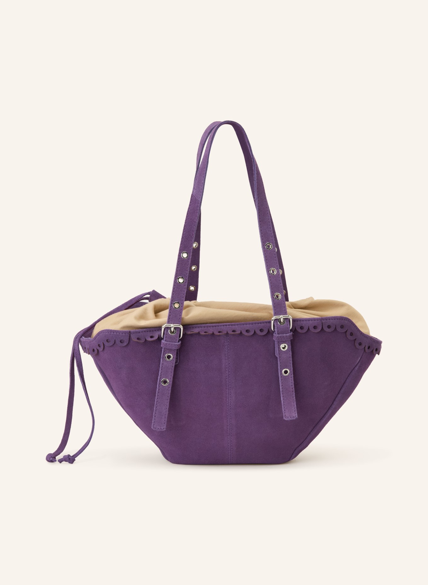 NÚNOO Beuteltasche NORA SCALE SMALL: LILA / BEIGE