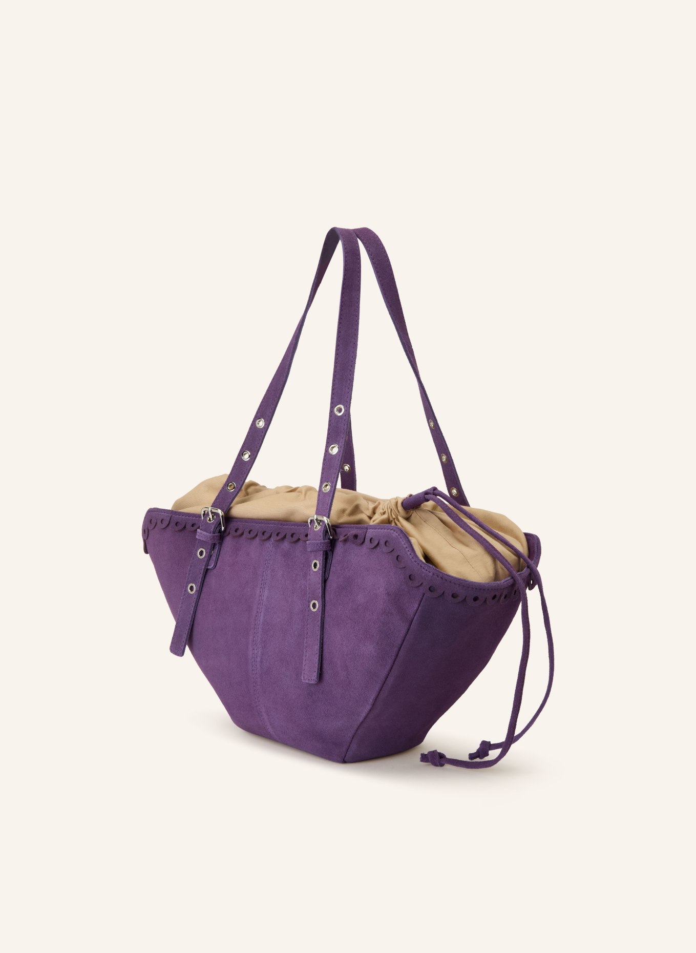 NÚNOO Beuteltasche NORA SCALE SMALL: LILA / BEIGE