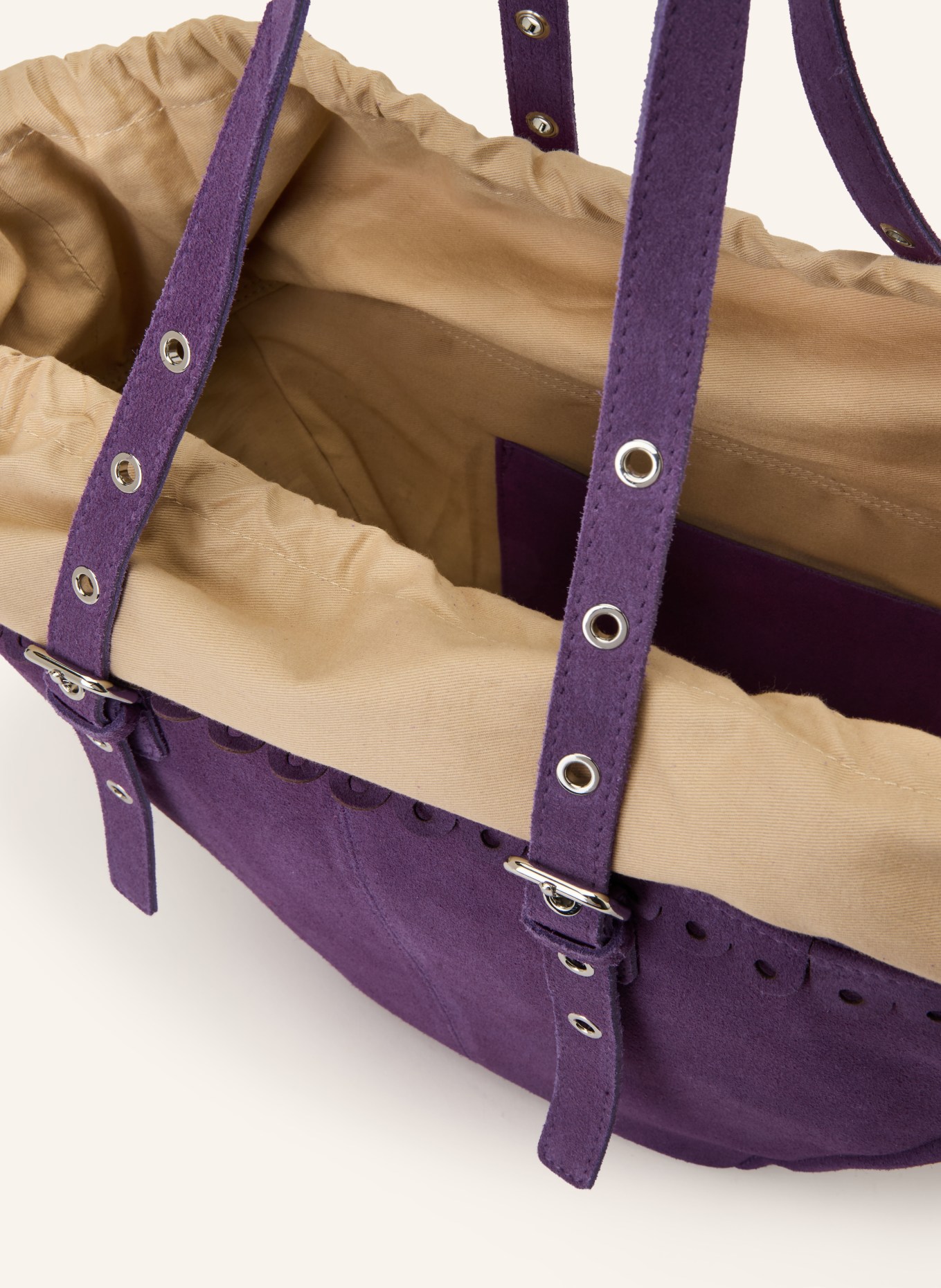 NÚNOO Beuteltasche NORA SCALE SMALL: LILA / BEIGE