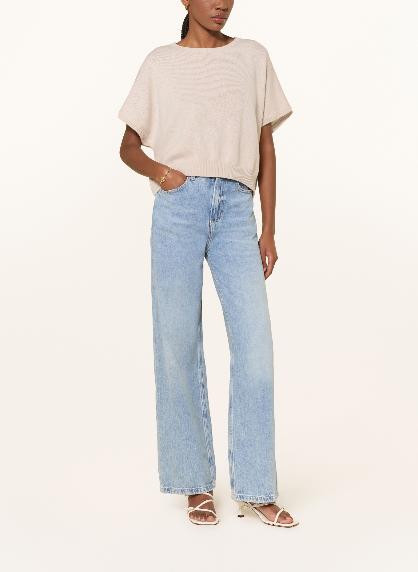 by Aylin Koenig Pletené tričko FILLY z kašmíru: BÉŽOVÁ