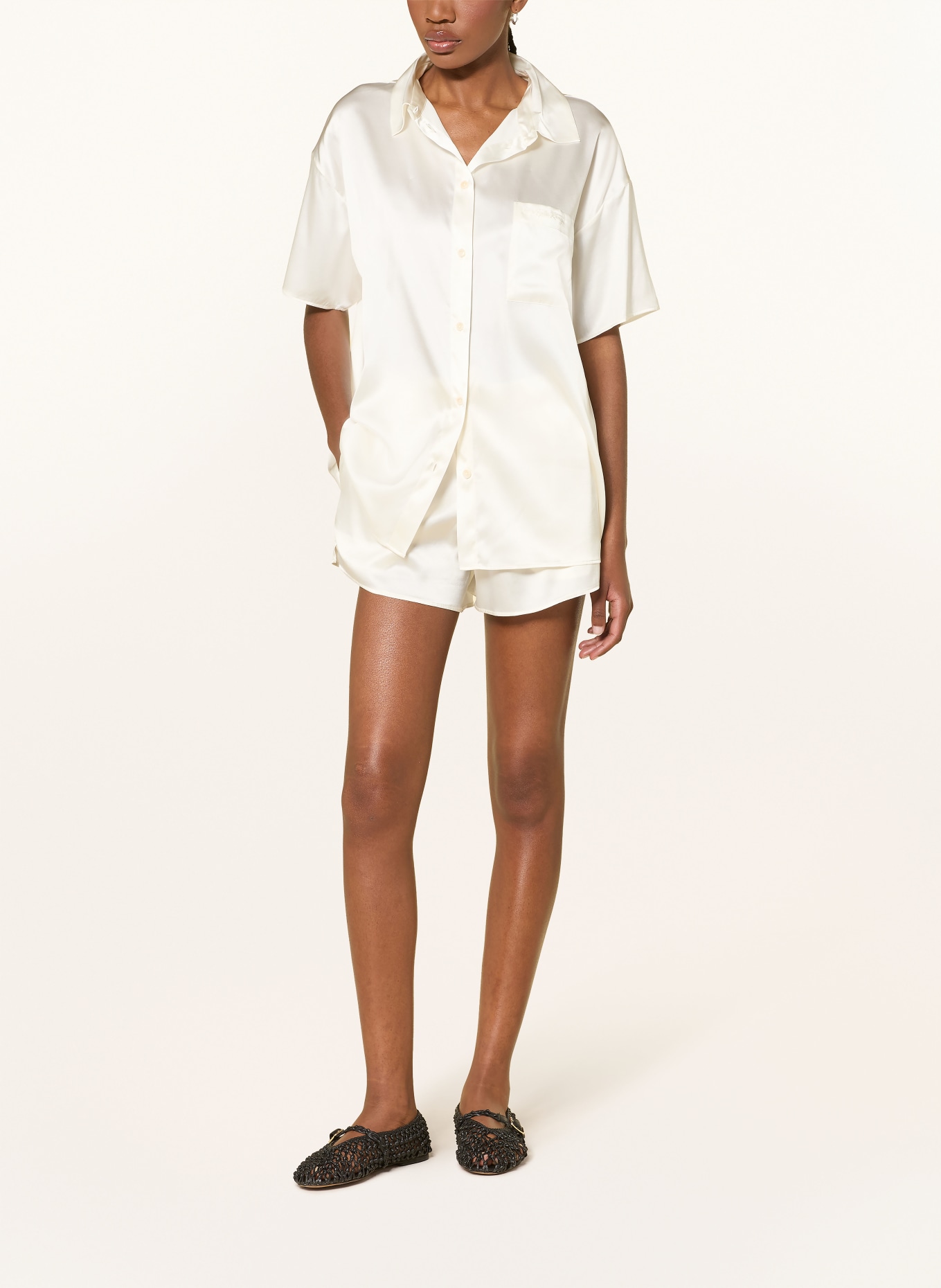by Aylin Koenig ABBY silk shirt blouse: WHITE