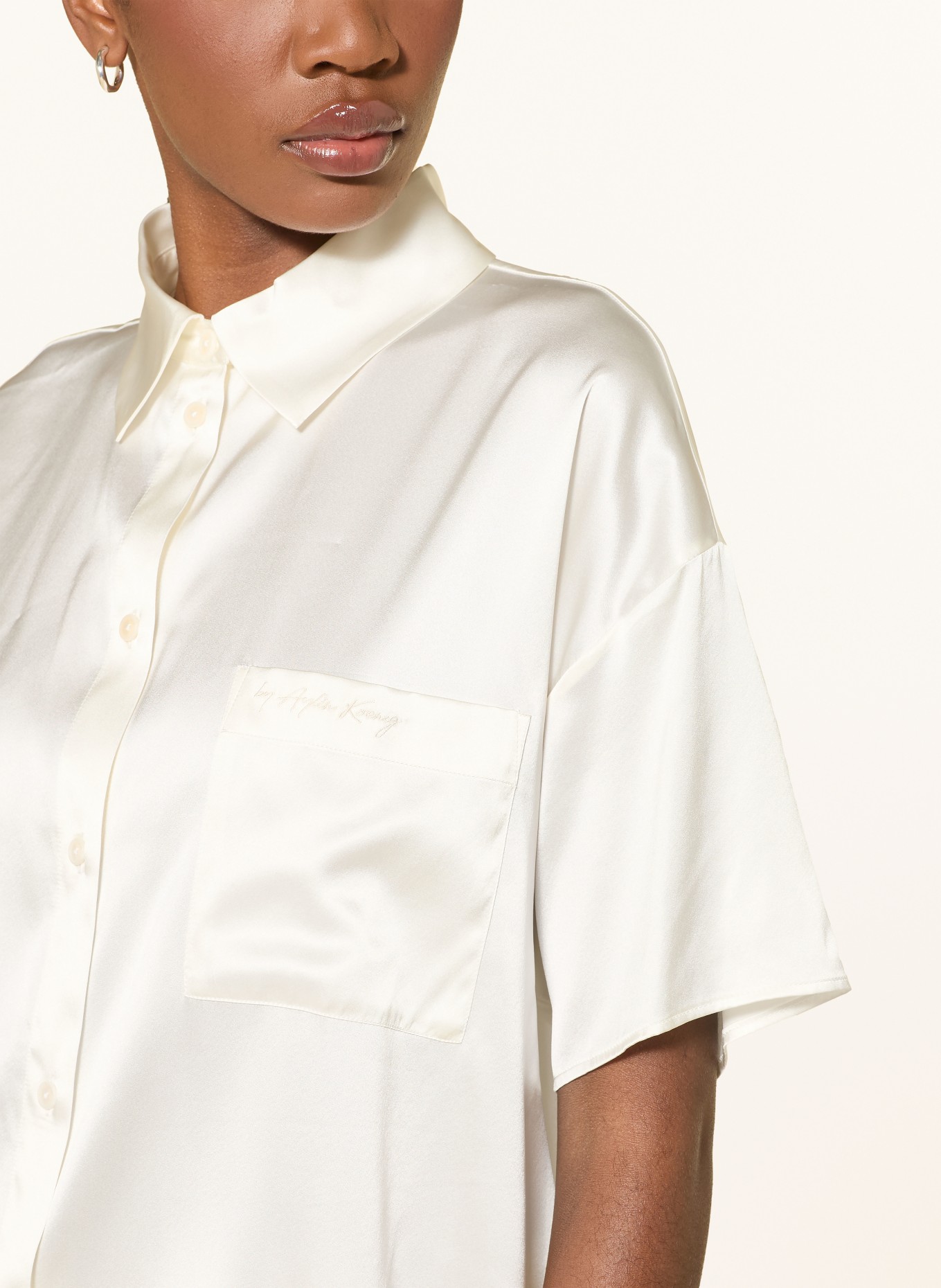 by Aylin Koenig ABBY silk shirt blouse: WHITE
