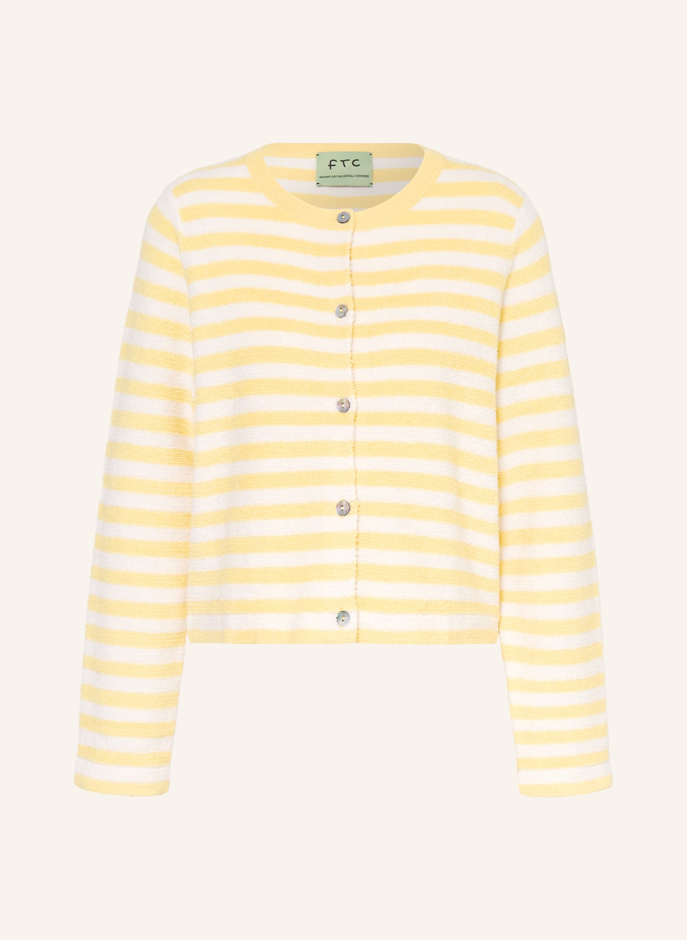 FTC CASHMERE cardigan: YELLOW / ECRU