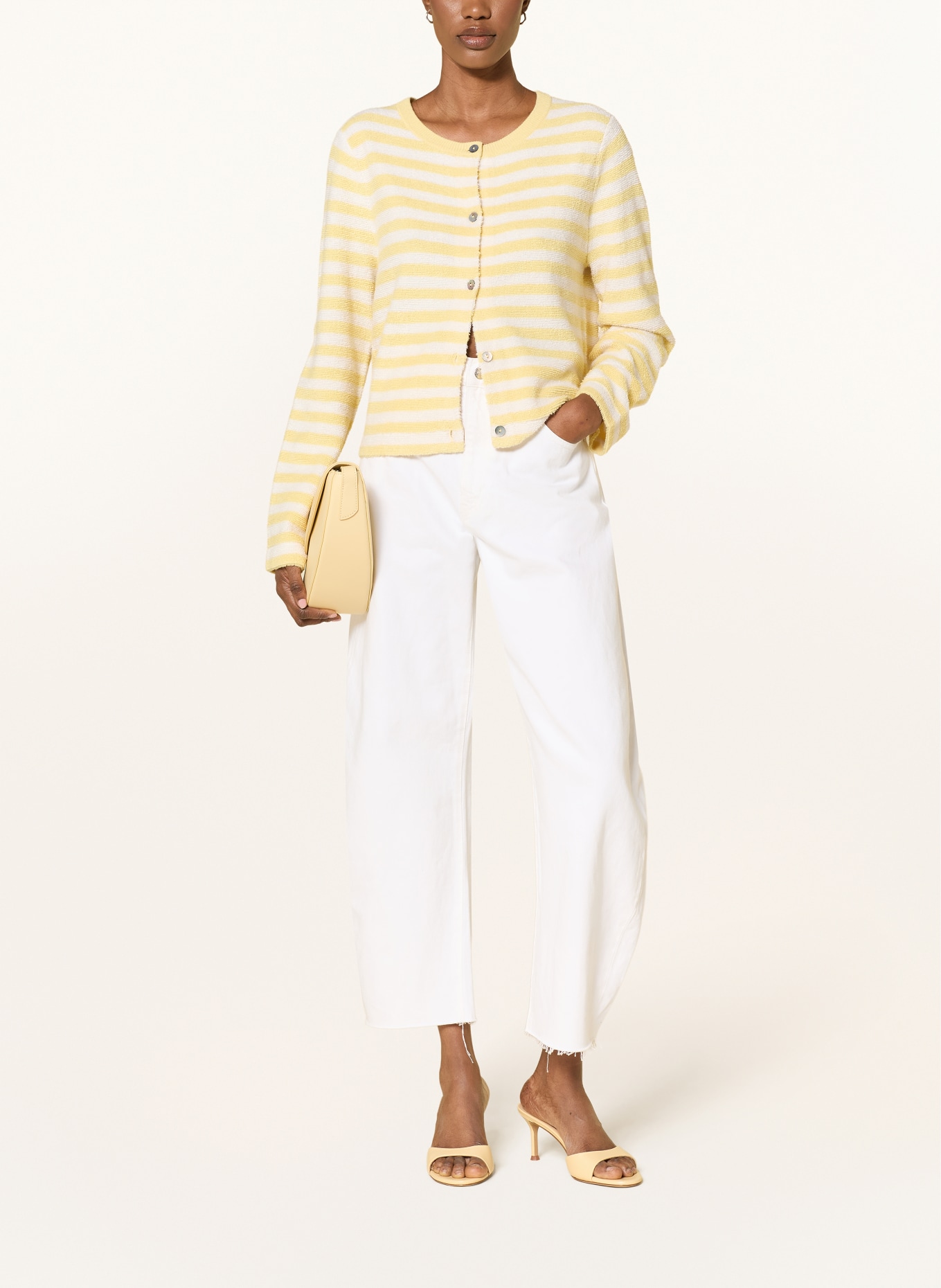 FTC CASHMERE cardigan: YELLOW / ECRU