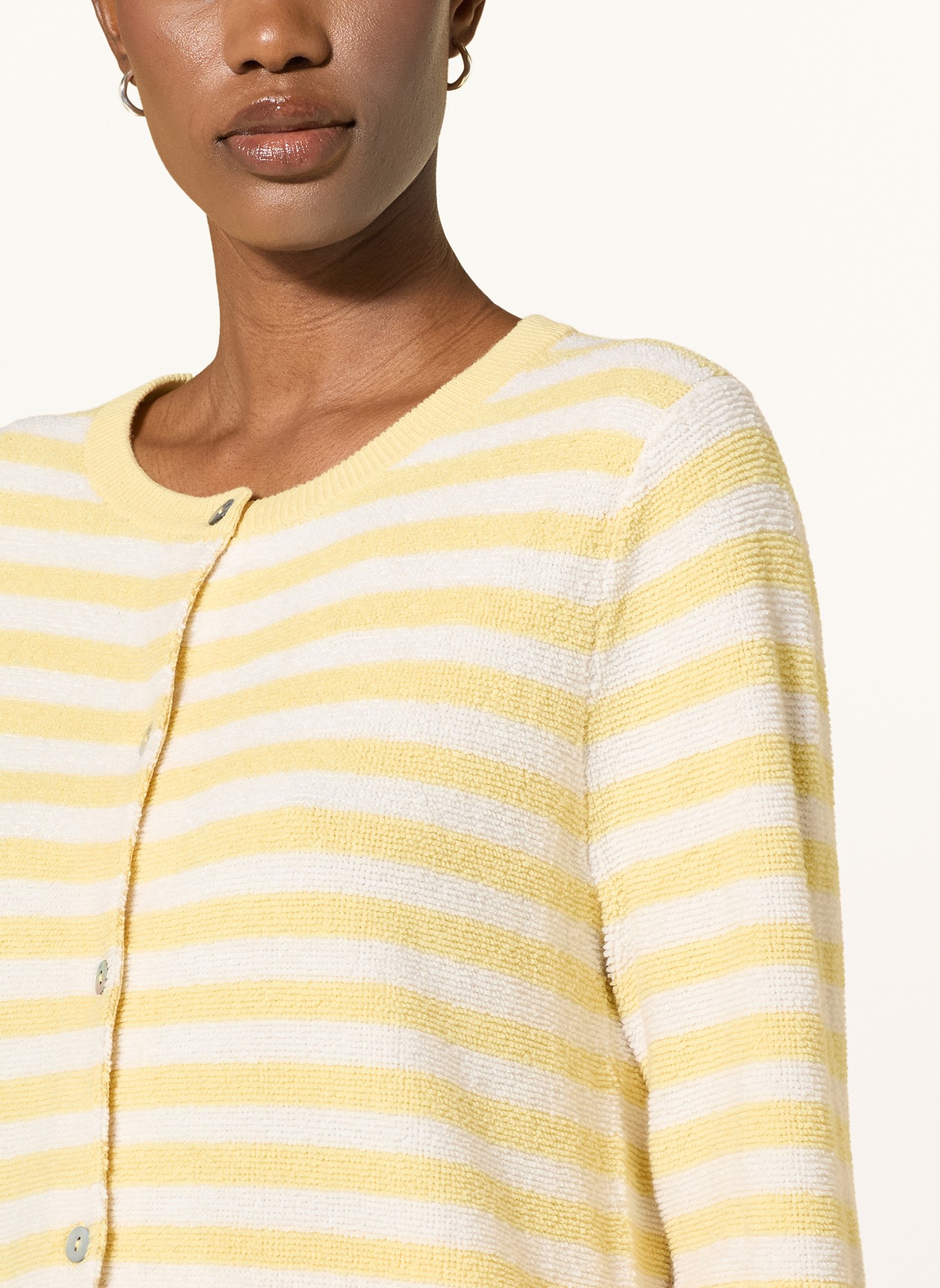 FTC CASHMERE cardigan: YELLOW / ECRU