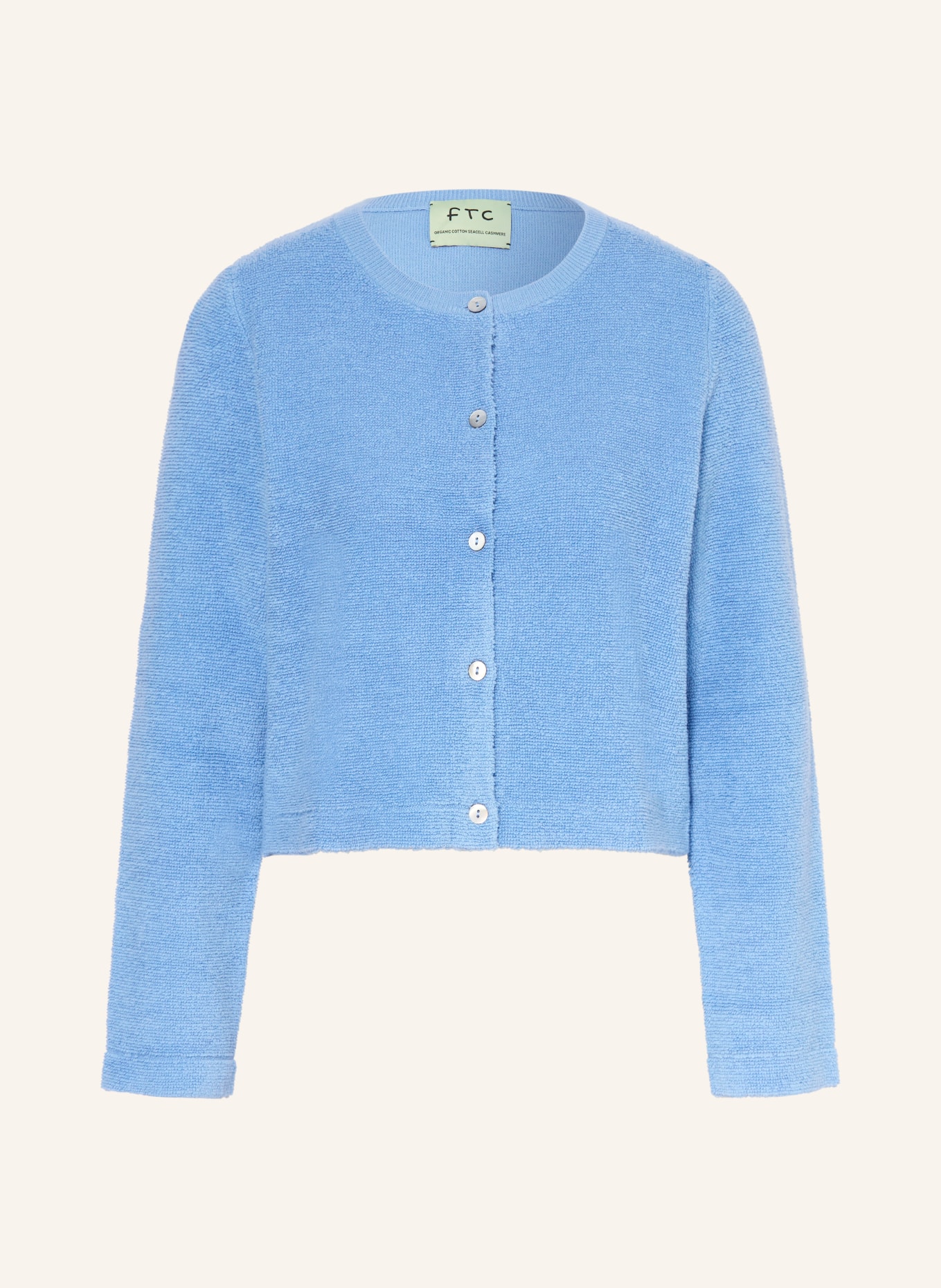 FTC CASHMERE Strickjacke: HELLBLAU