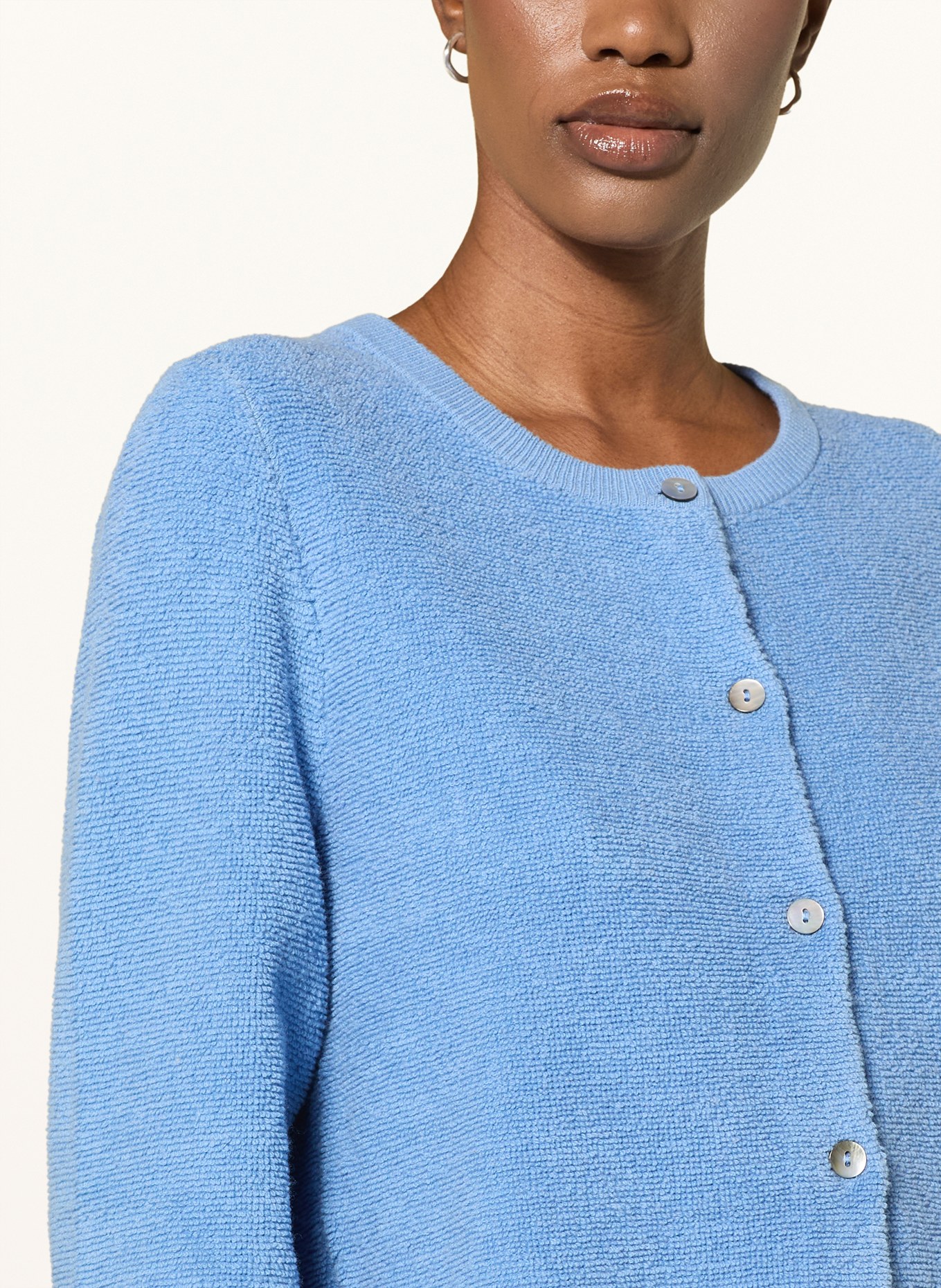 FTC CASHMERE Strickjacke: HELLBLAU