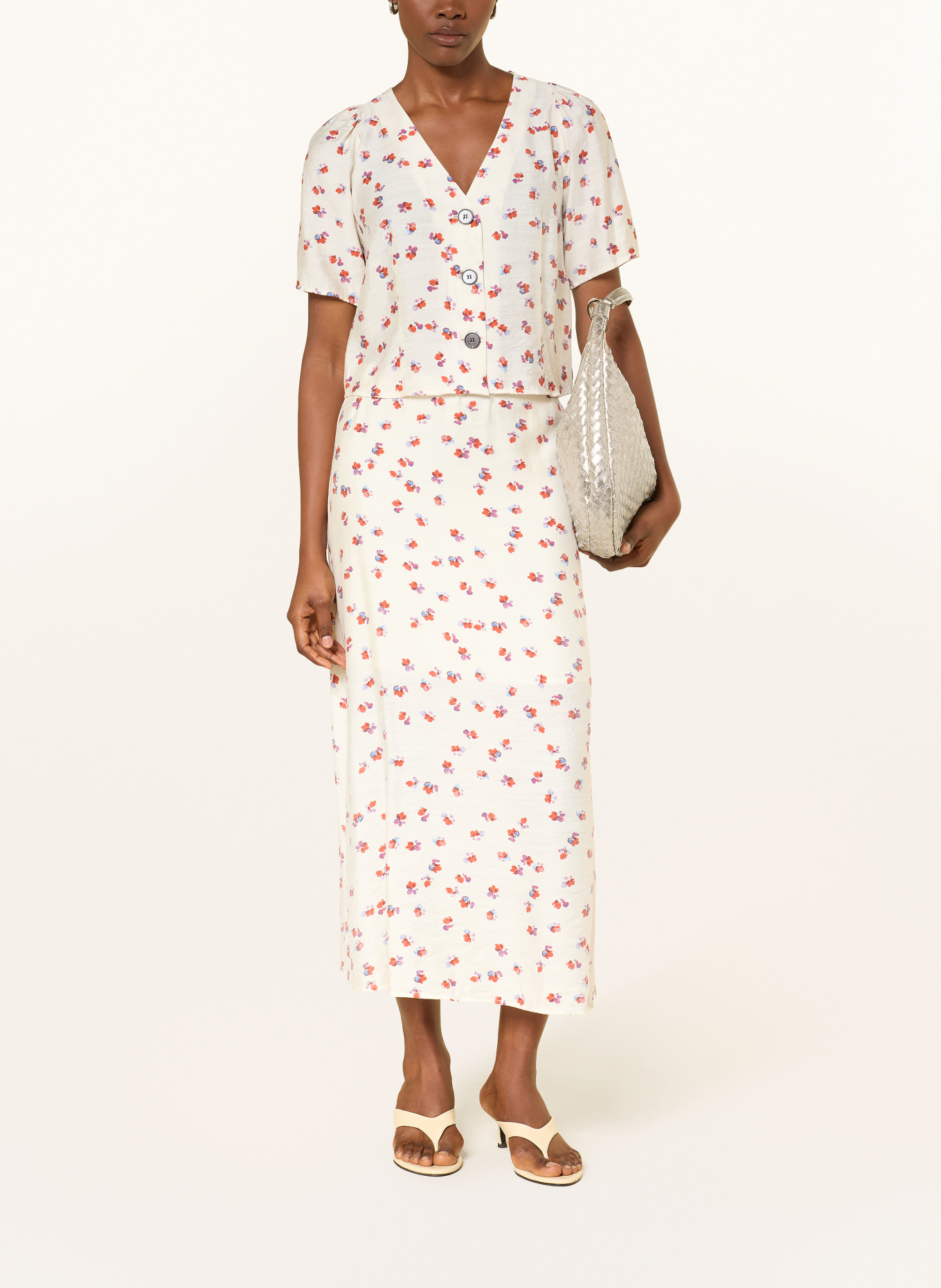 co'couture Blouse MARISCC: ÉCRU / LILAS / ROUGE FONCÉ