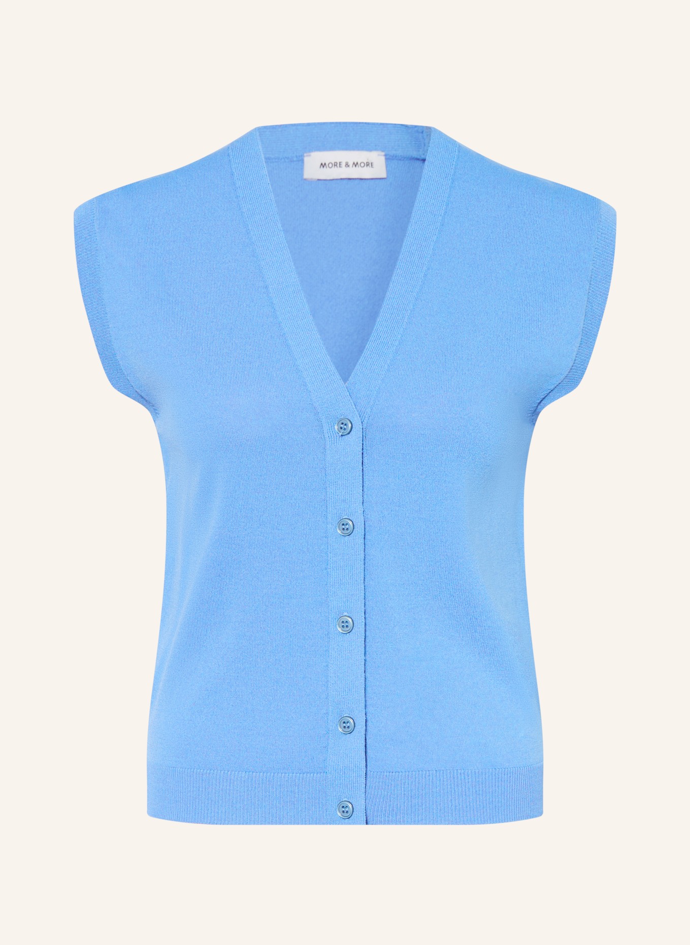 MORE & MORE Gebreid vest: BLAUW