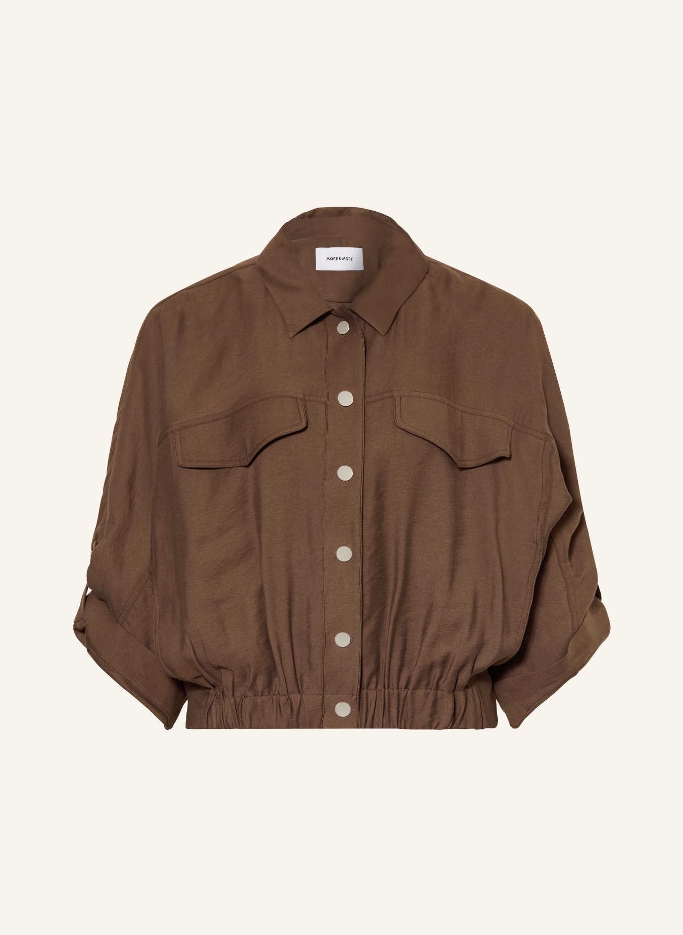 MORE & MORE 3/4-sleeve blouson: DARK BROWN