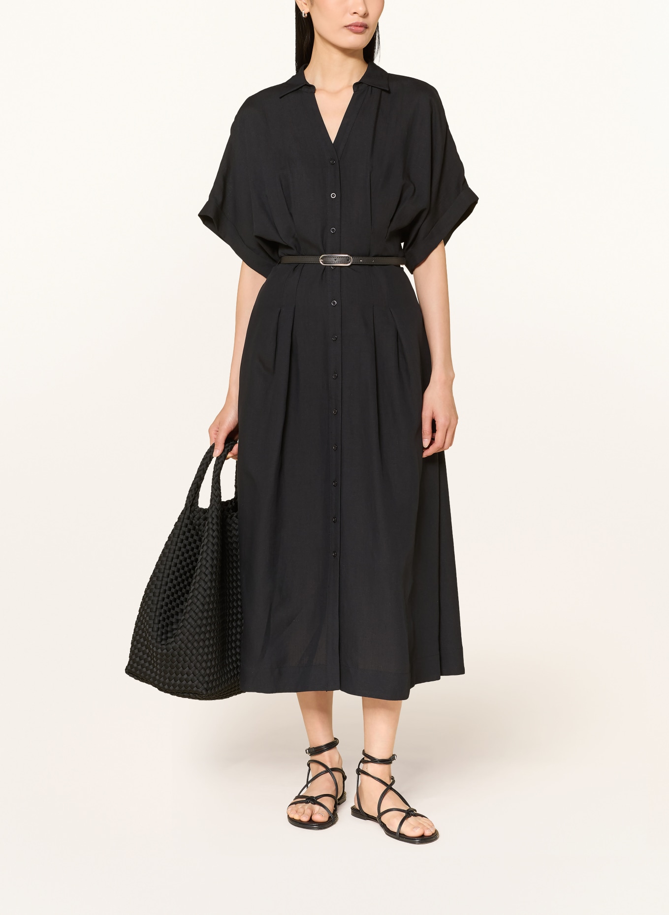 MORE & MORE Hemdblusenkleid: SCHWARZ