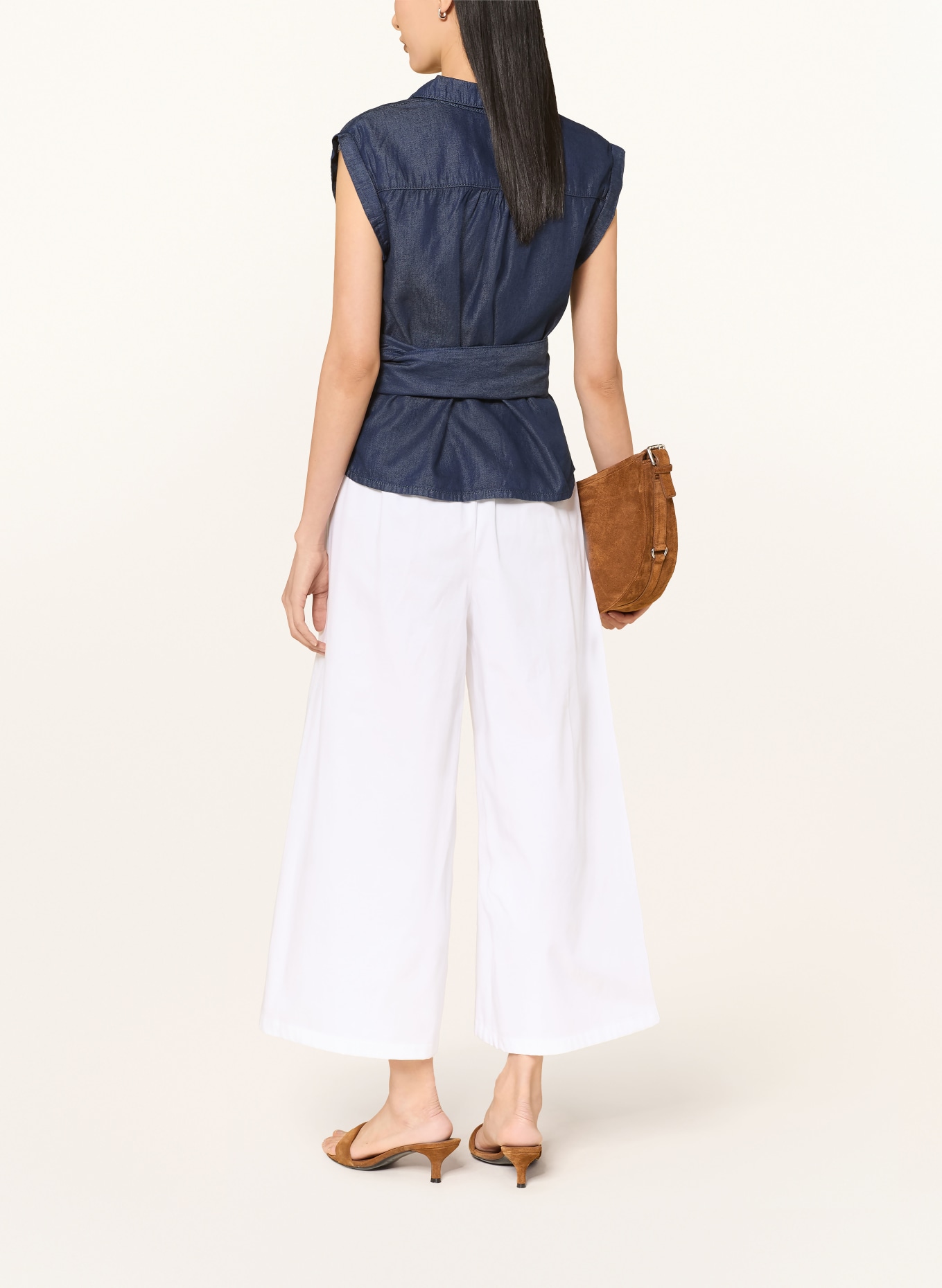 MORE & MORE Jeansbluse: DUNKELBLAU