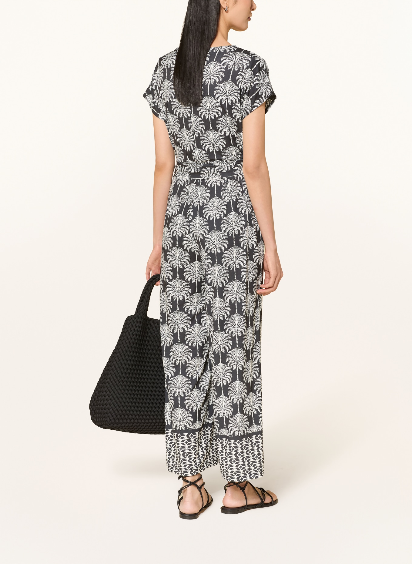MORE & MORE Jumpsuit aus Jersey: SCHWARZ / ECRU