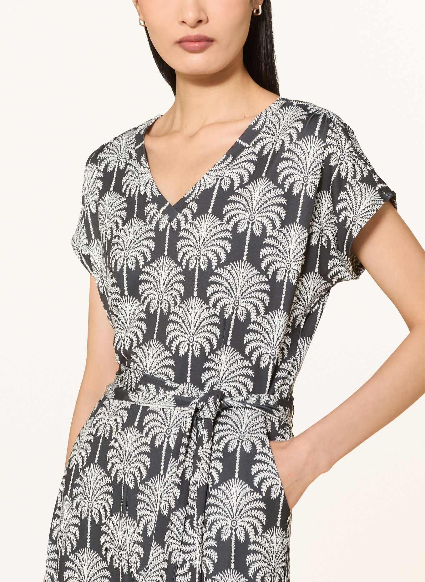 MORE & MORE Jumpsuit aus Jersey: SCHWARZ / ECRU