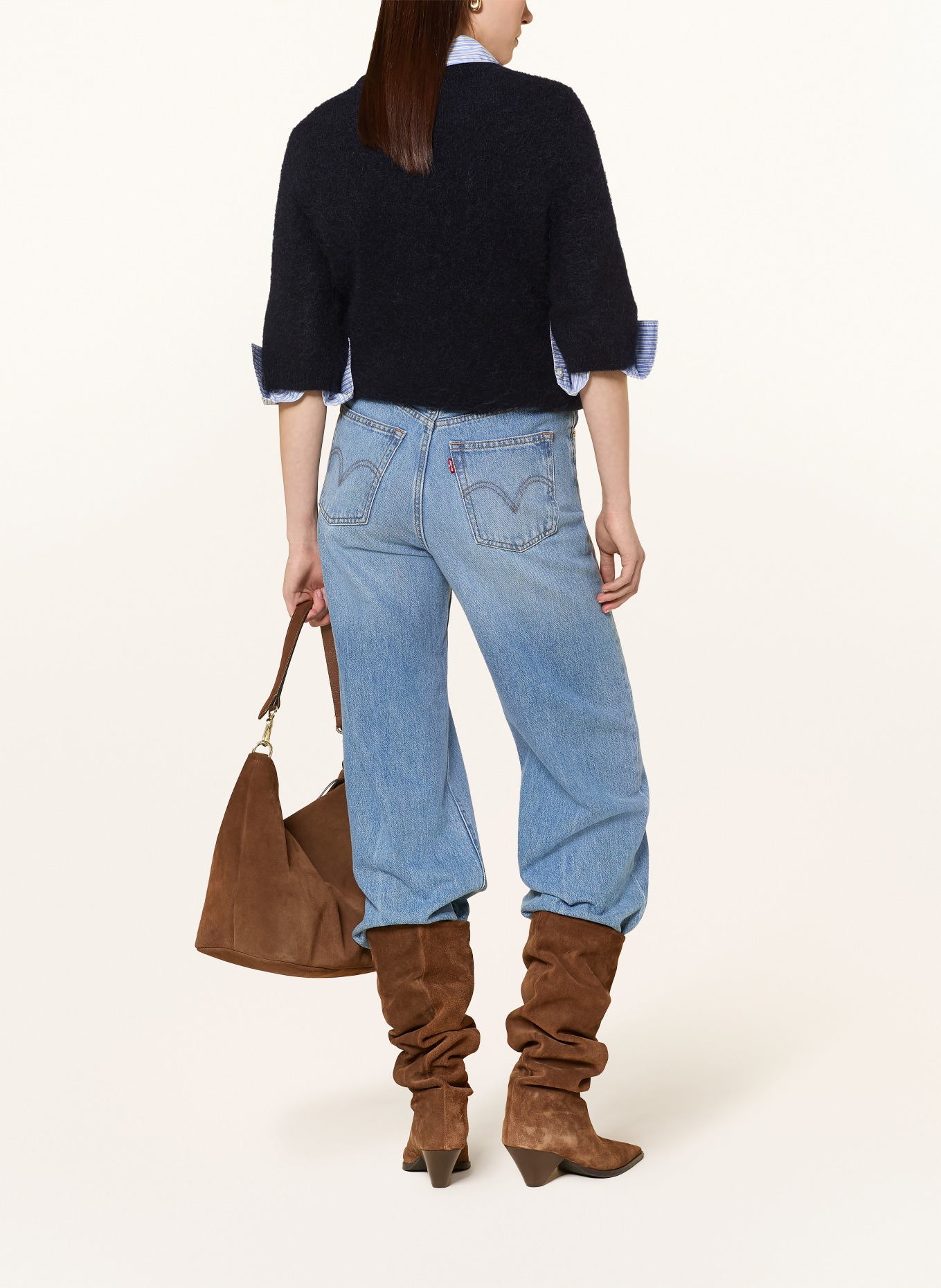 GESTUZ Sweter z dzianiny GZDEBBIE z moherem: GRANATOWY