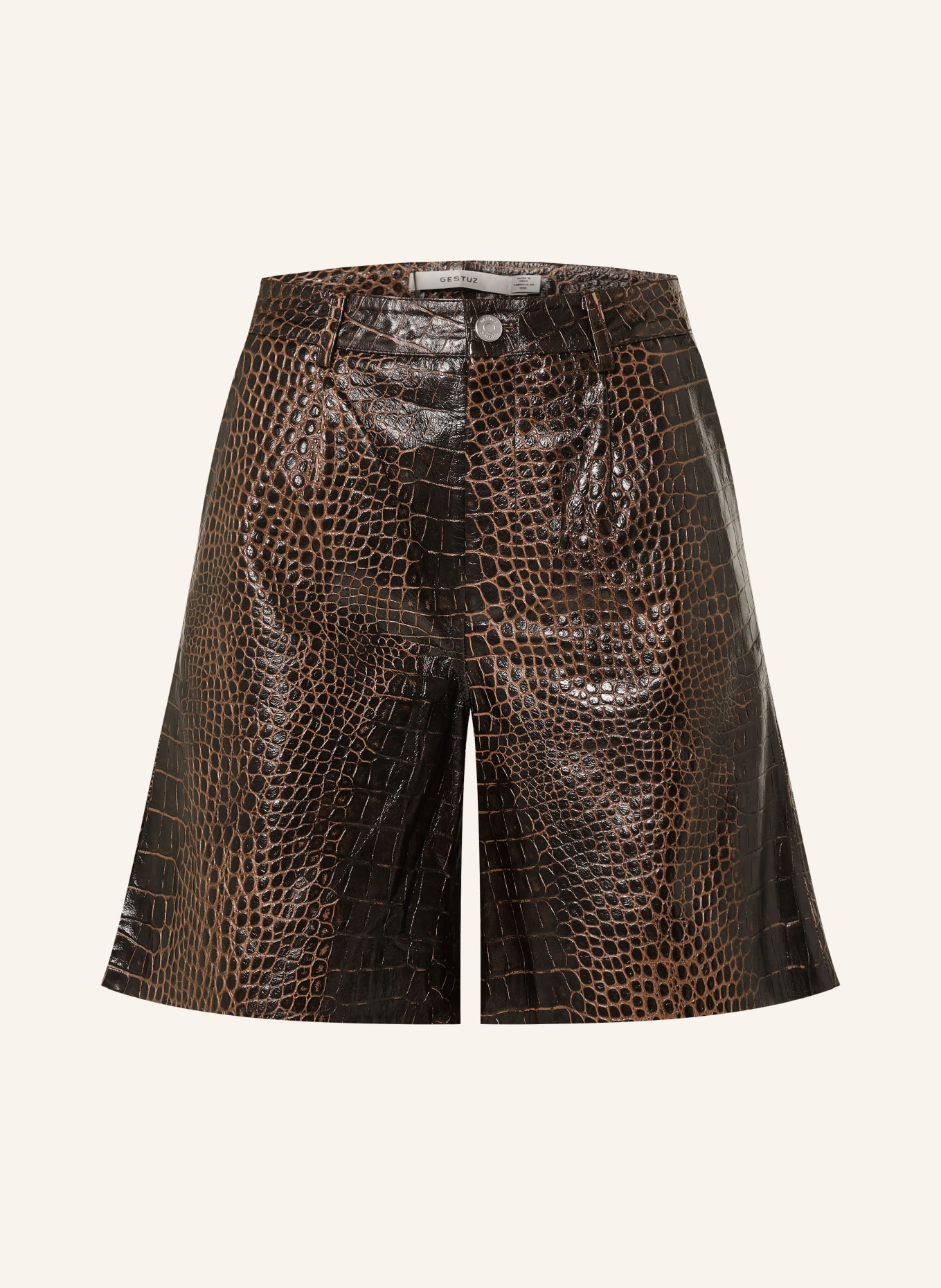 GESTUZ Ledershorts GZCESI: DUNKELBRAUN