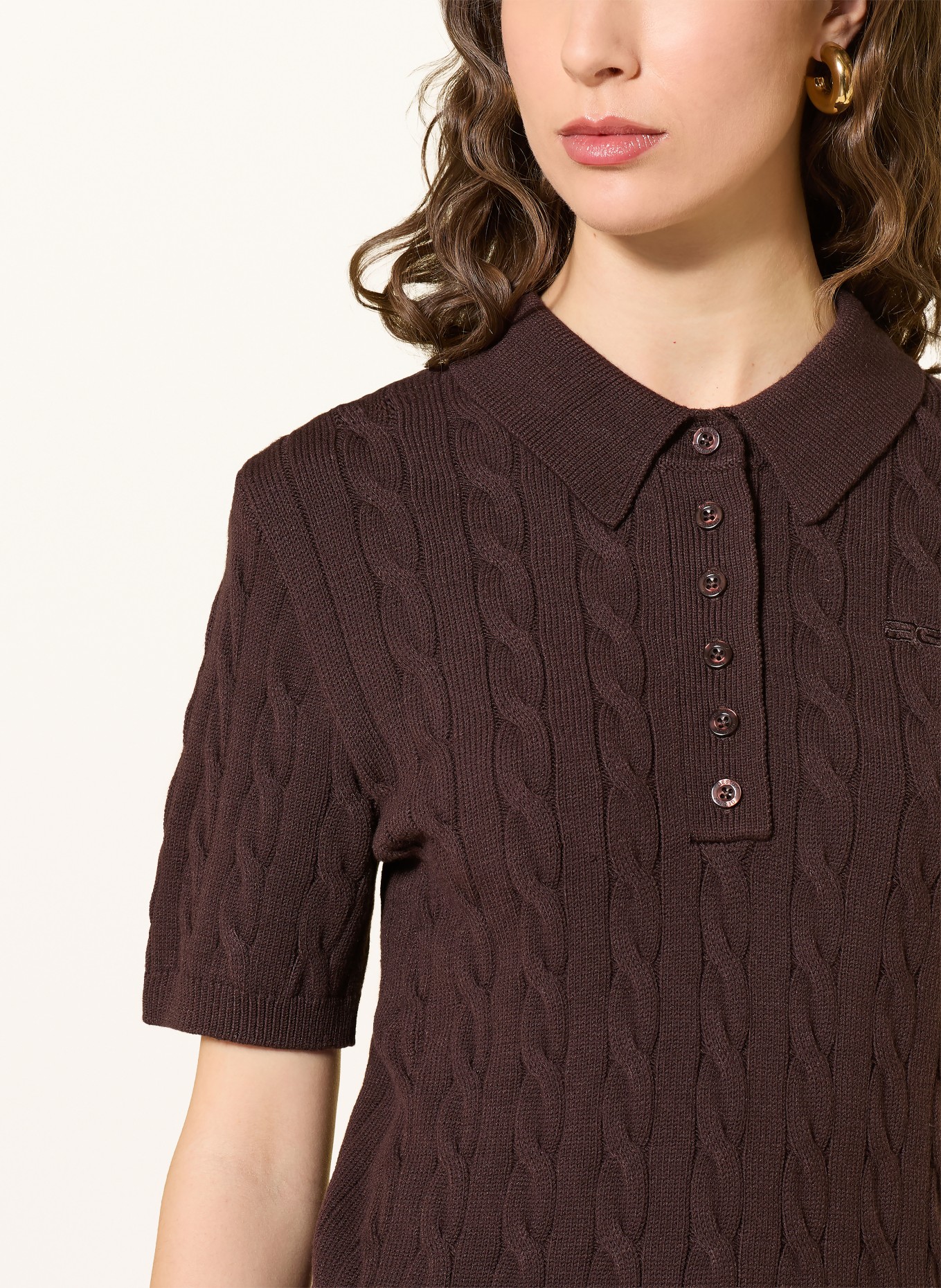 GESTUZ Strick-Poloshirt GZTHILLA: DUNKELBRAUN