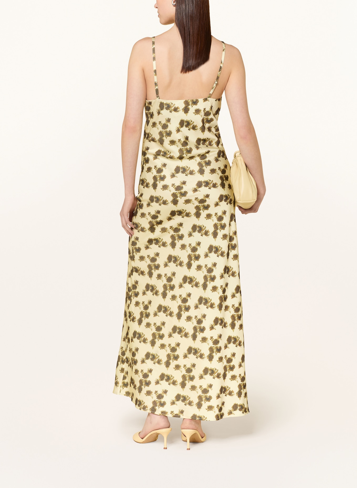 GESTUZ Satin dress GZCHERY: LIGHT YELLOW / GREEN