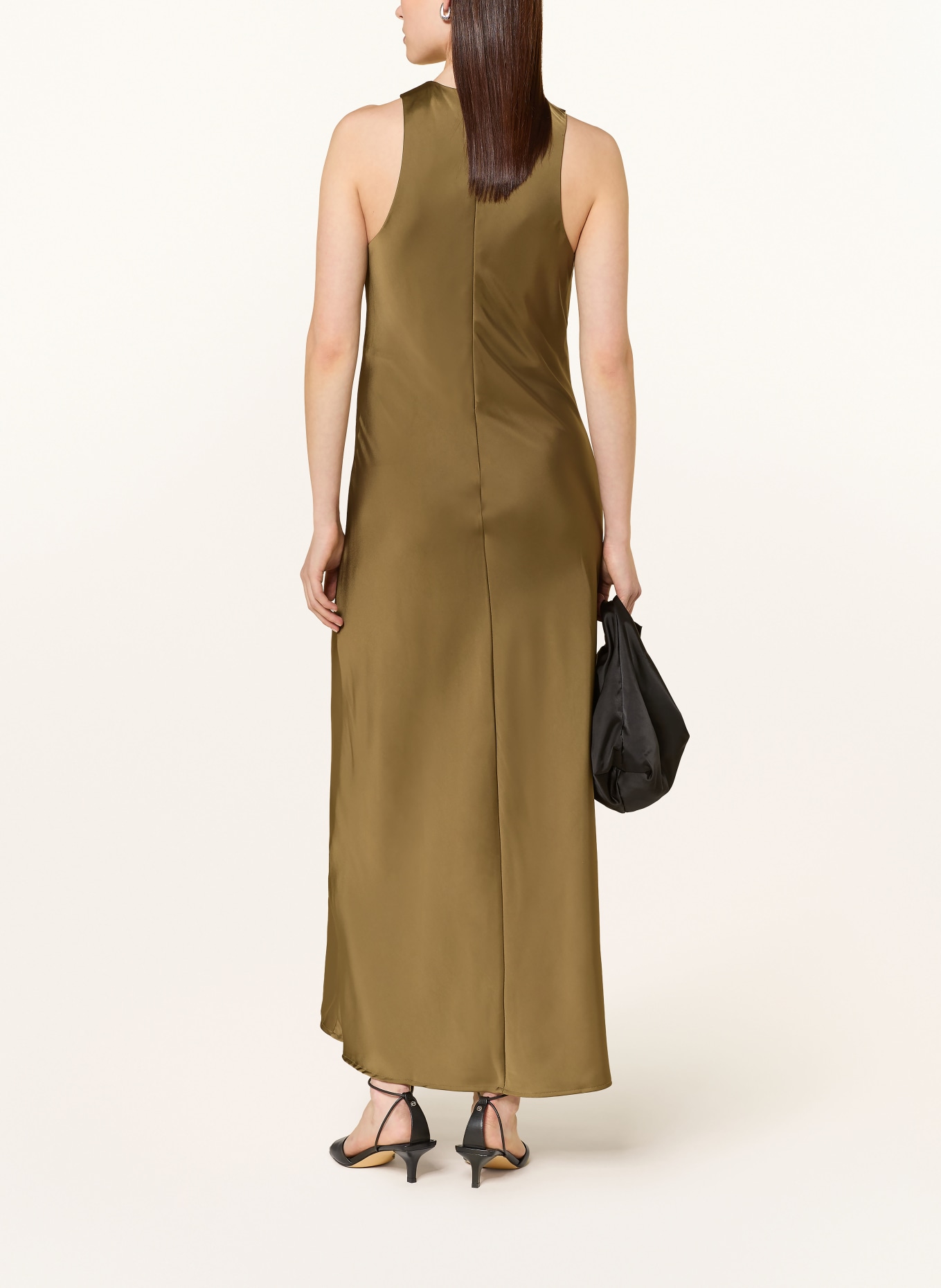 GESTUZ Satin Dress GZCERINA: OLIVE