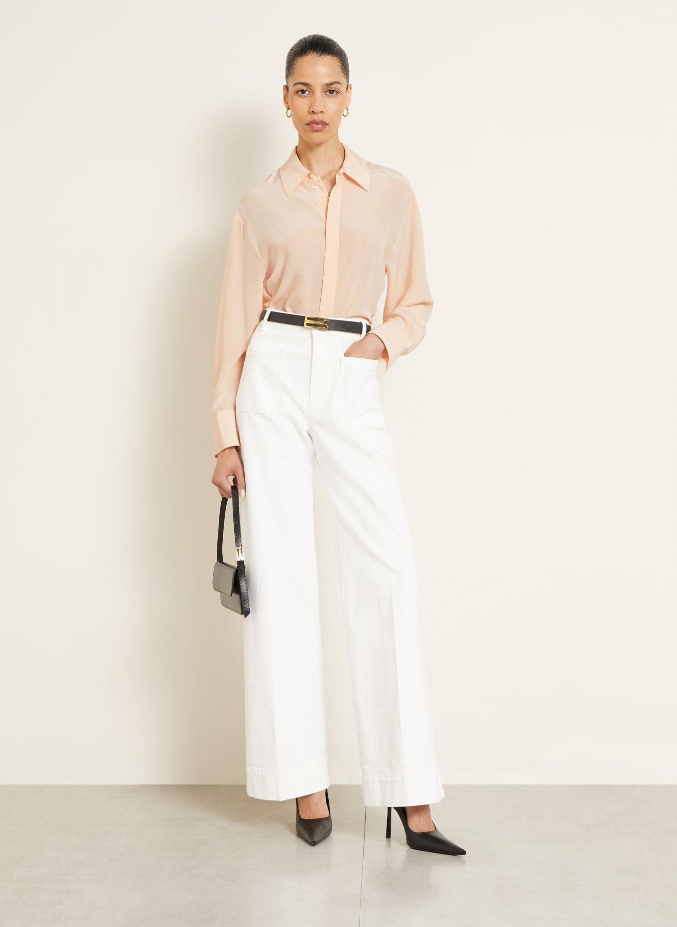 VICTORIA BECKHAM Chemisier en soie: ROSÉ