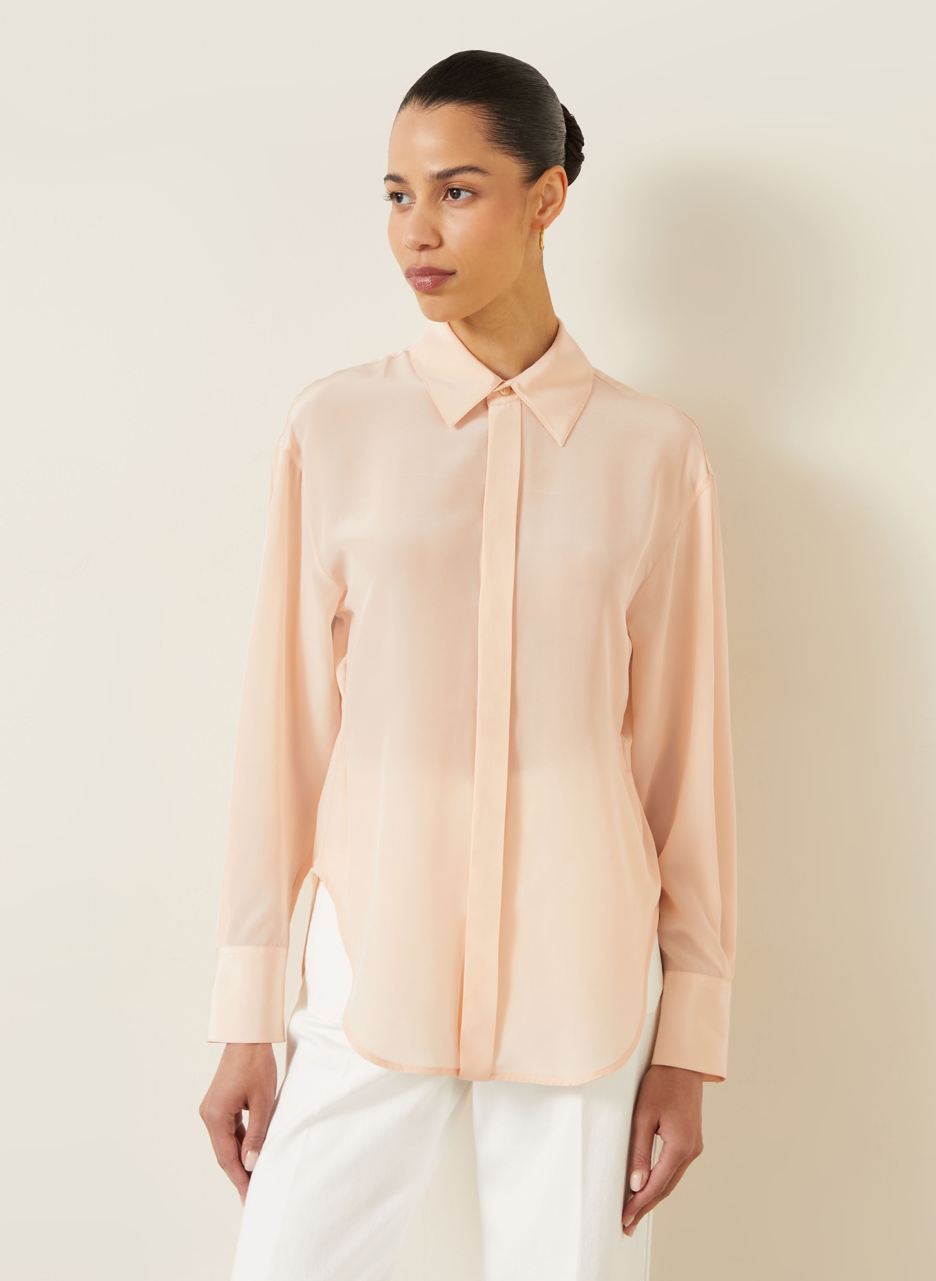 VICTORIA BECKHAM Chemisier en soie: ROSÉ