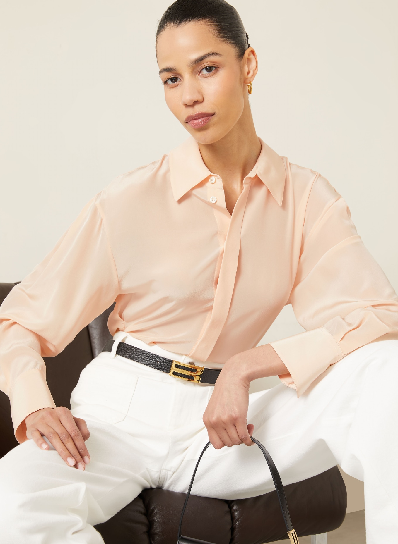 VICTORIA BECKHAM Chemisier en soie: ROSÉ