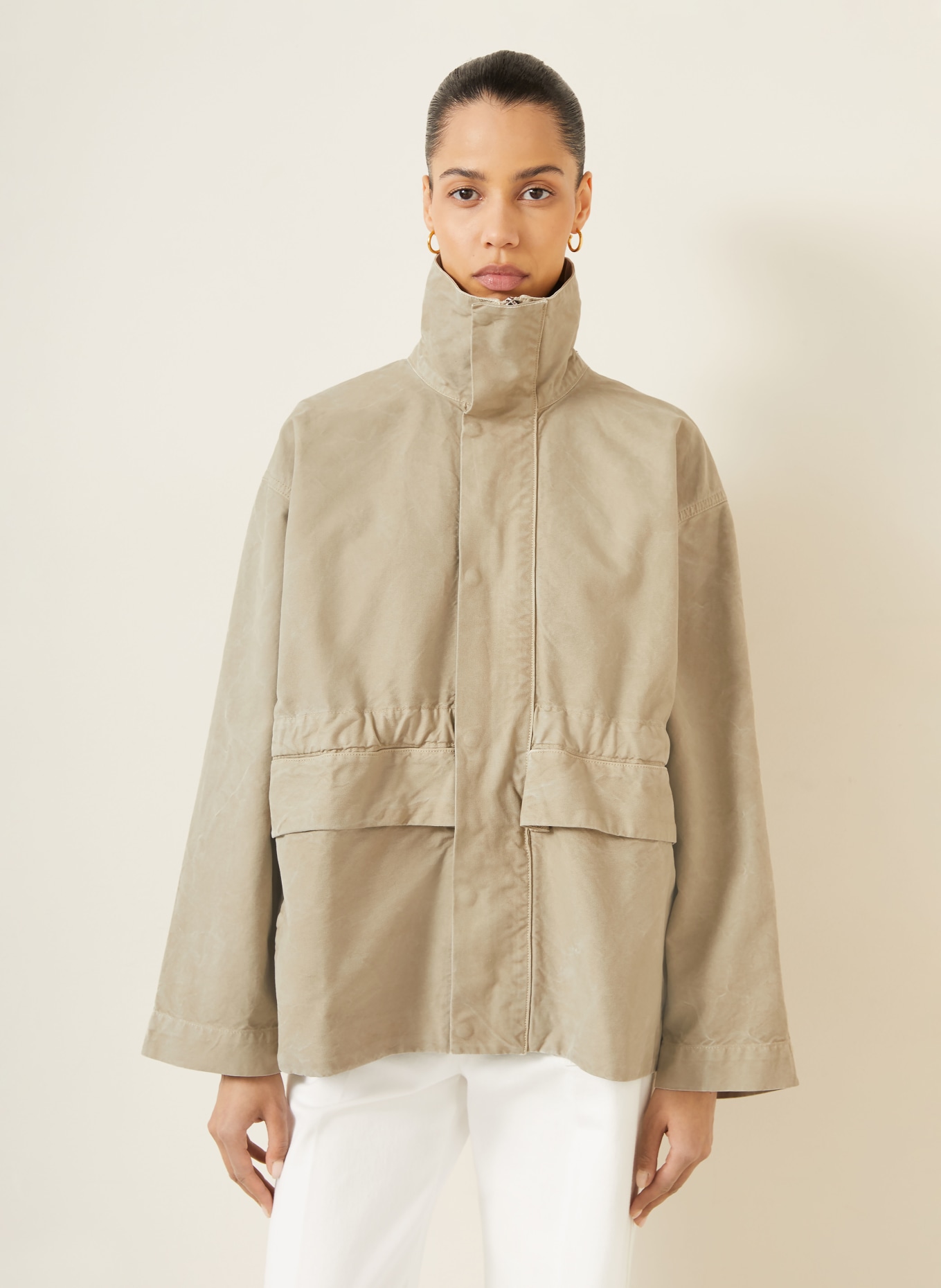 VICTORIA BECKHAM Oversized-Fieldjacket: HELLGRÜN