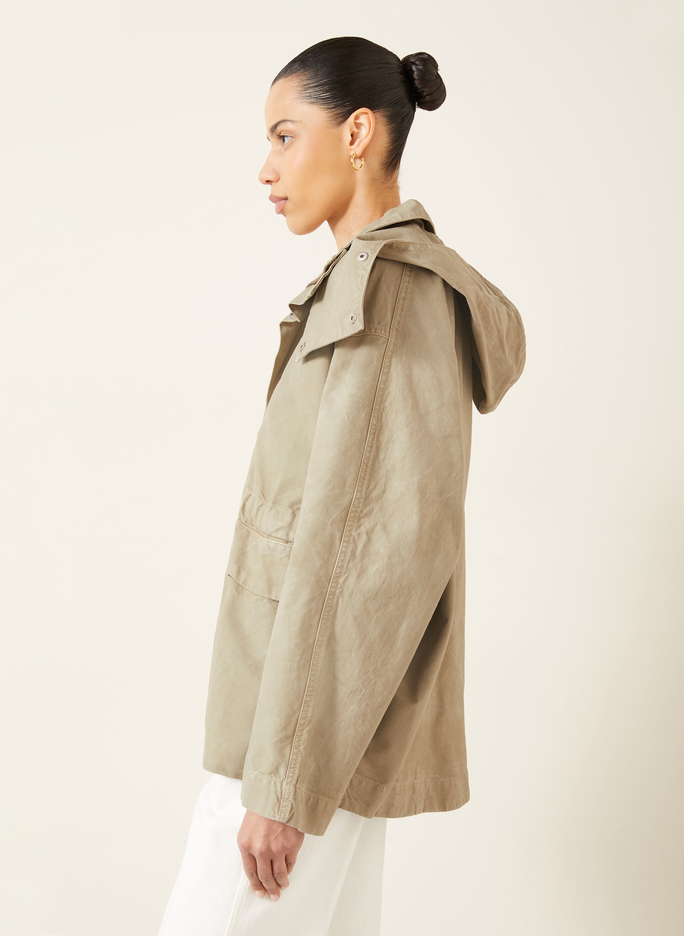 VICTORIA BECKHAM Oversized-Fieldjacket: HELLGRÜN